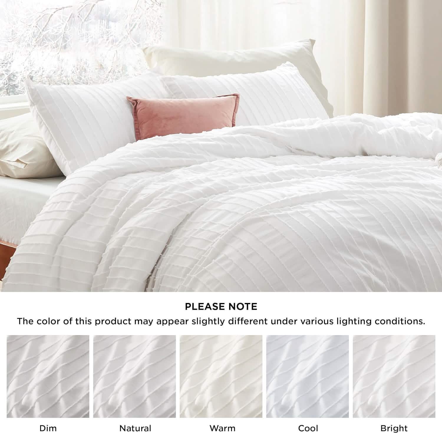 GentleSoft™ Striped Tufted Embroidery Duvet Cover Set