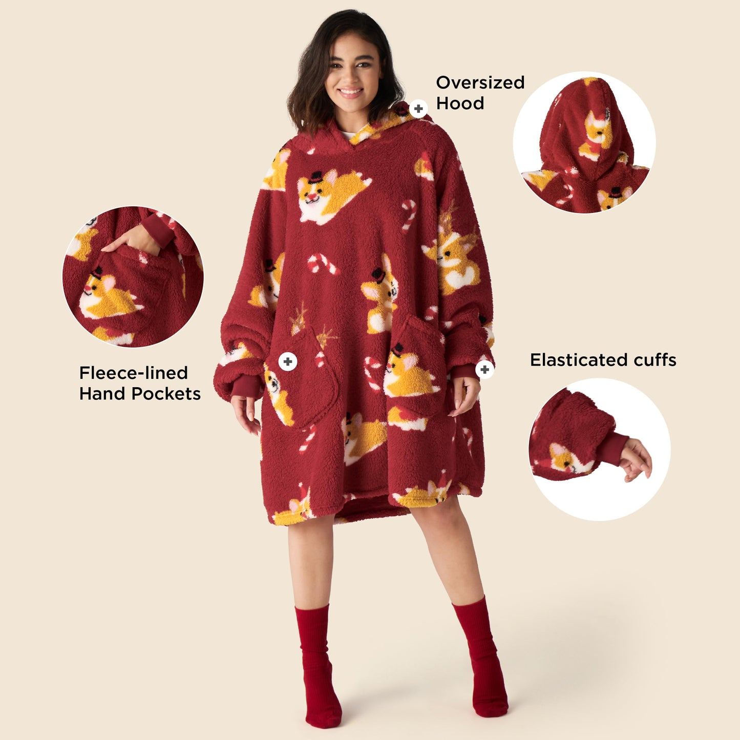 GentleSoft® Shaggy Sherpa Blanket Hoodie