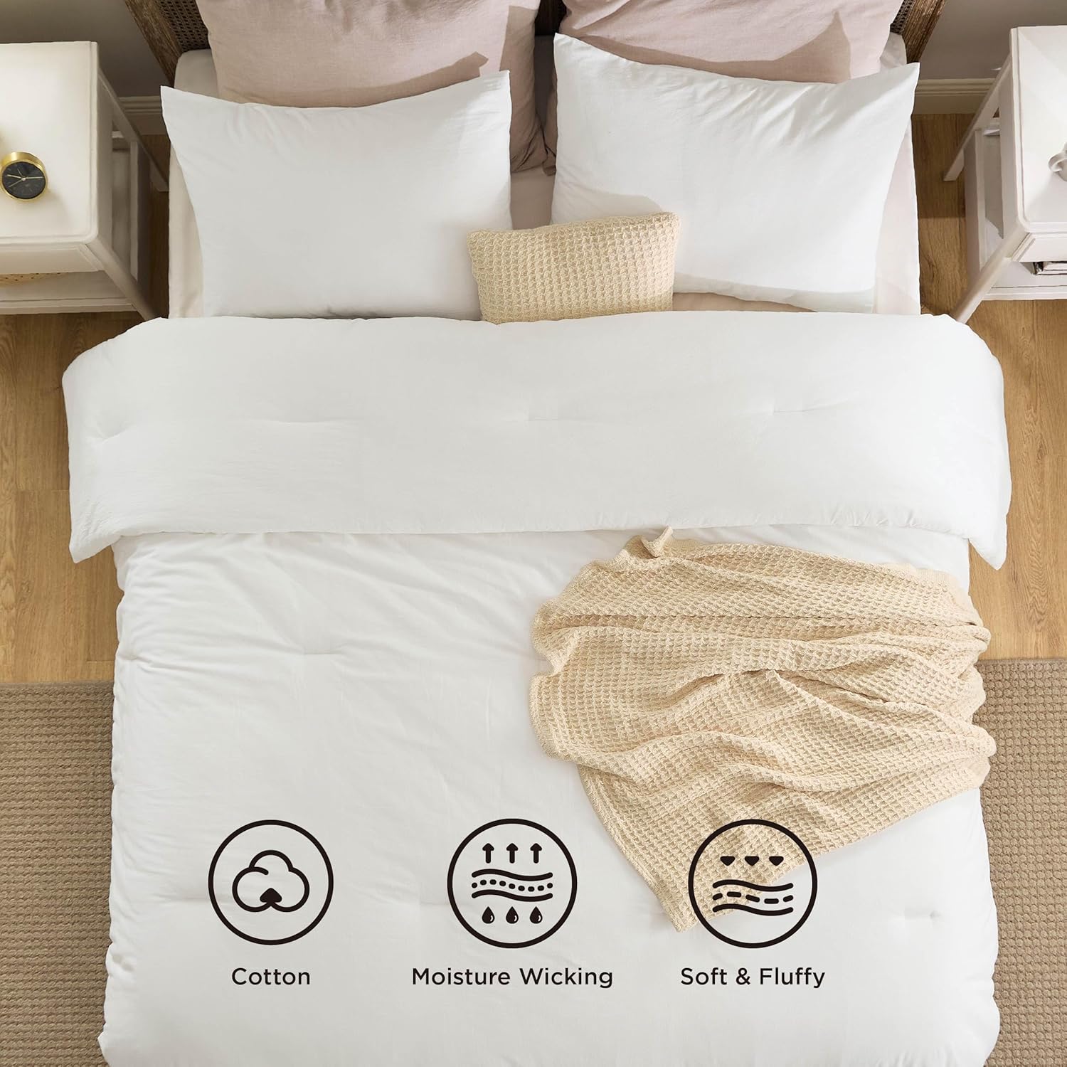 GentleSoft™ 5 Piece Cotton Waffle Weave Bed-in-a-bag