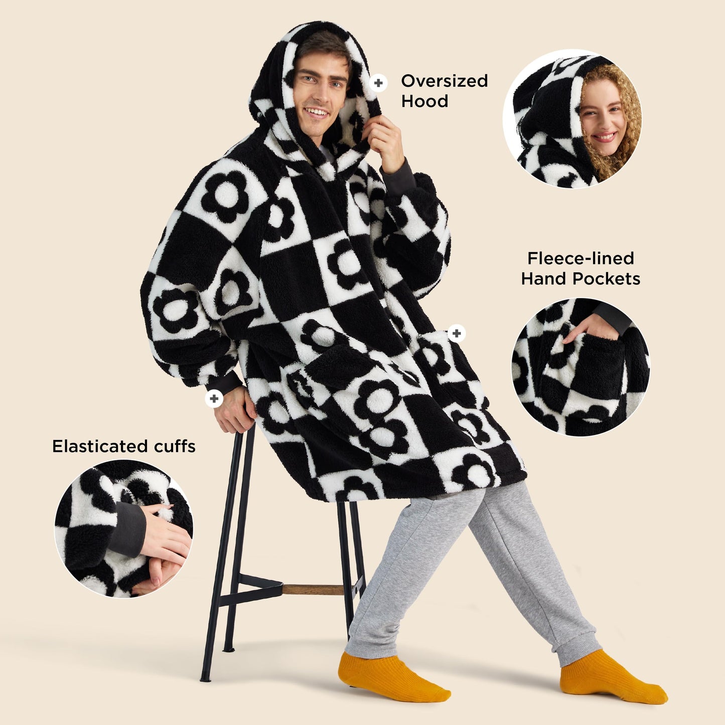 GentleSoft® Shaggy Sherpa Blanket Hoodie