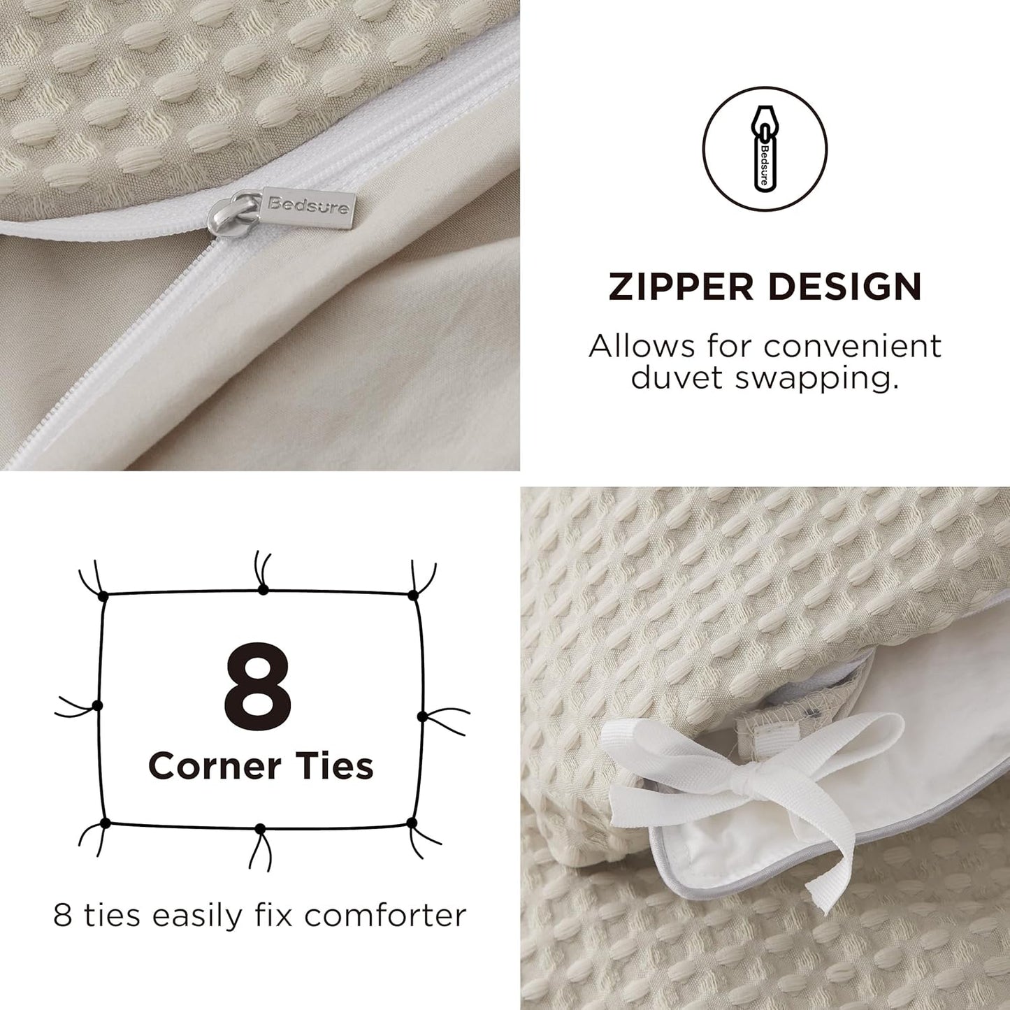 GentleSoft™ Polyester Microfiber Waffle Duvet Weave Duvet Cover Set
