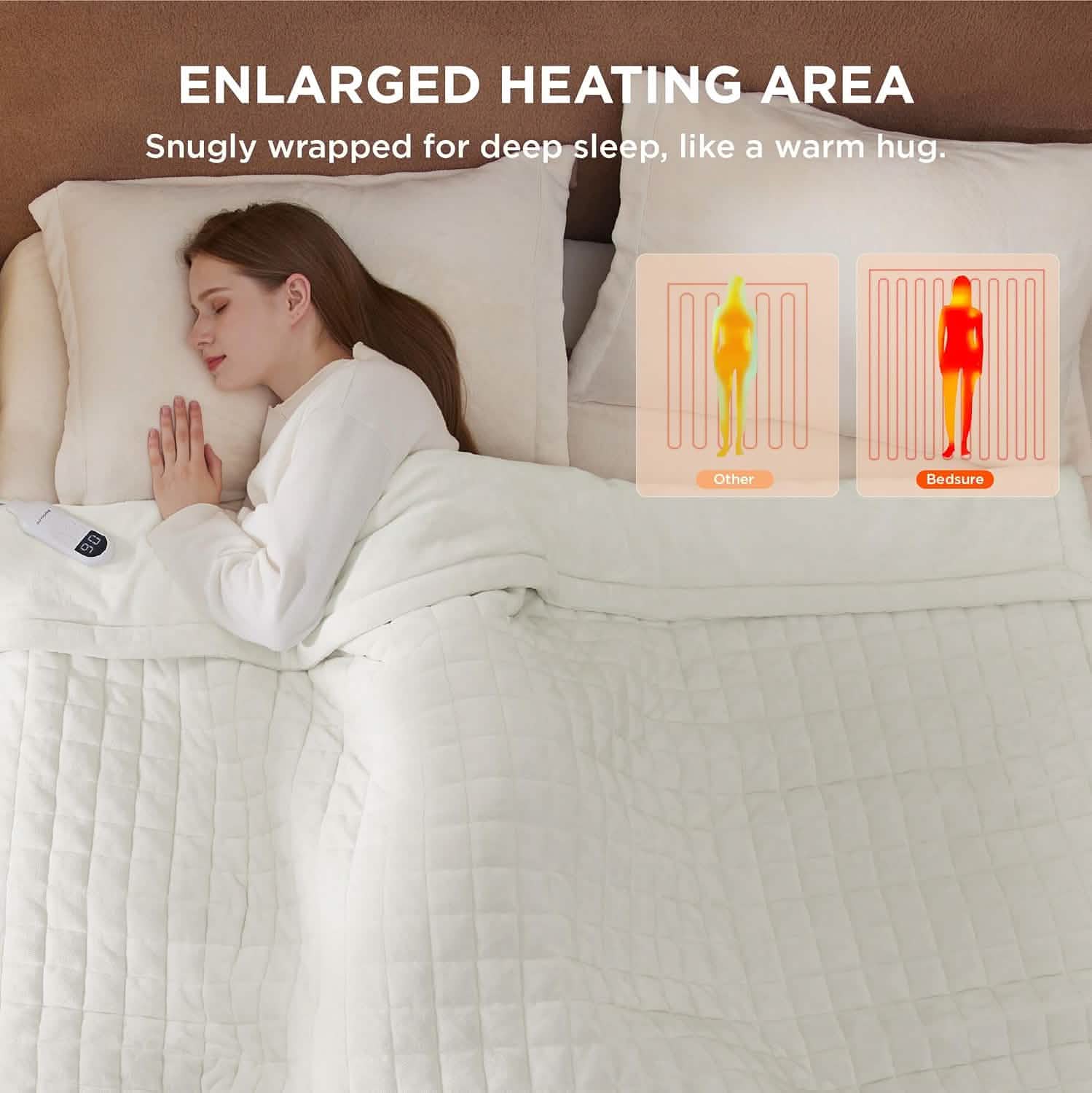 GentleSoft™ Quilted Sherpa Fleece Heated Blanket Grid
