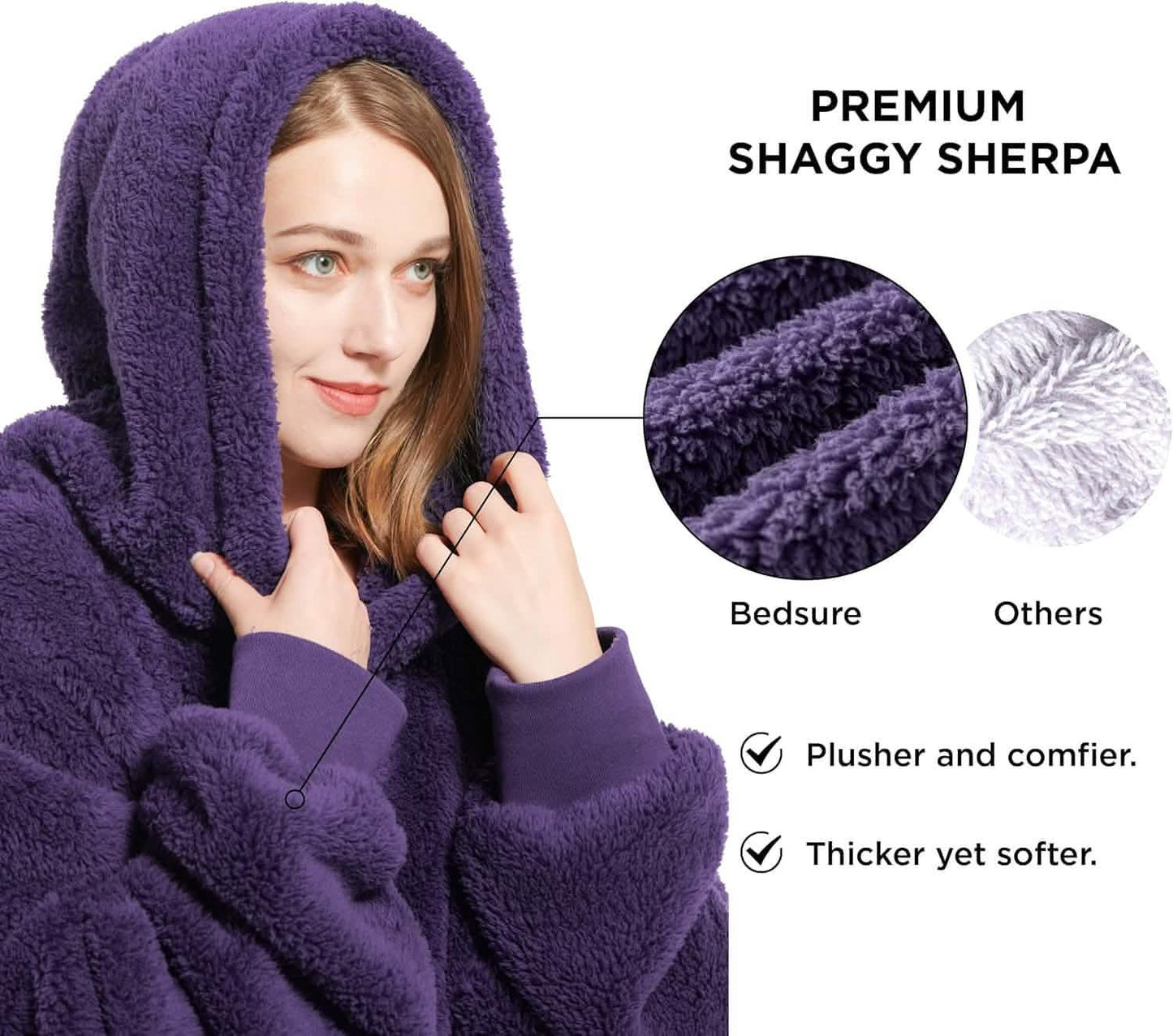GentleSoft™ Shaggy Sherpa Blanket Hoodie