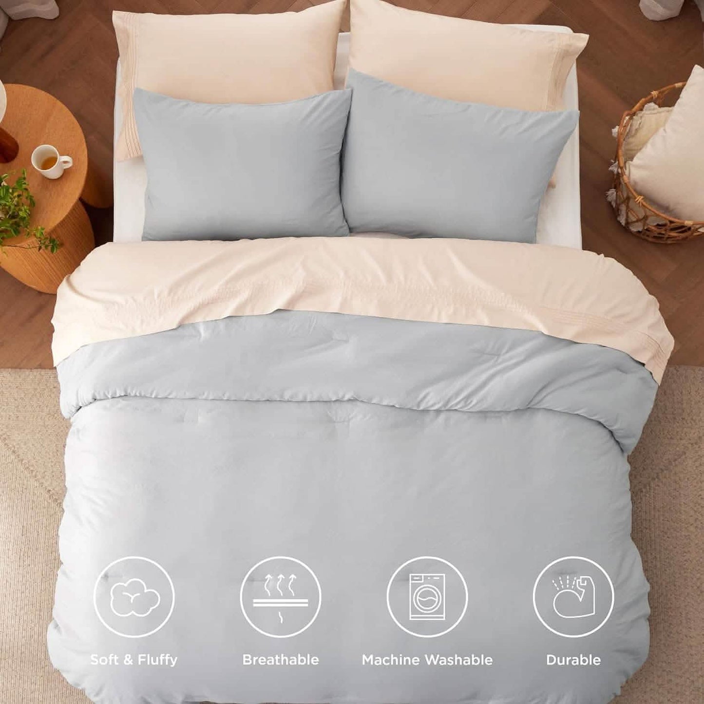 GentleSoft™ Prewashed Plain Comforter Set