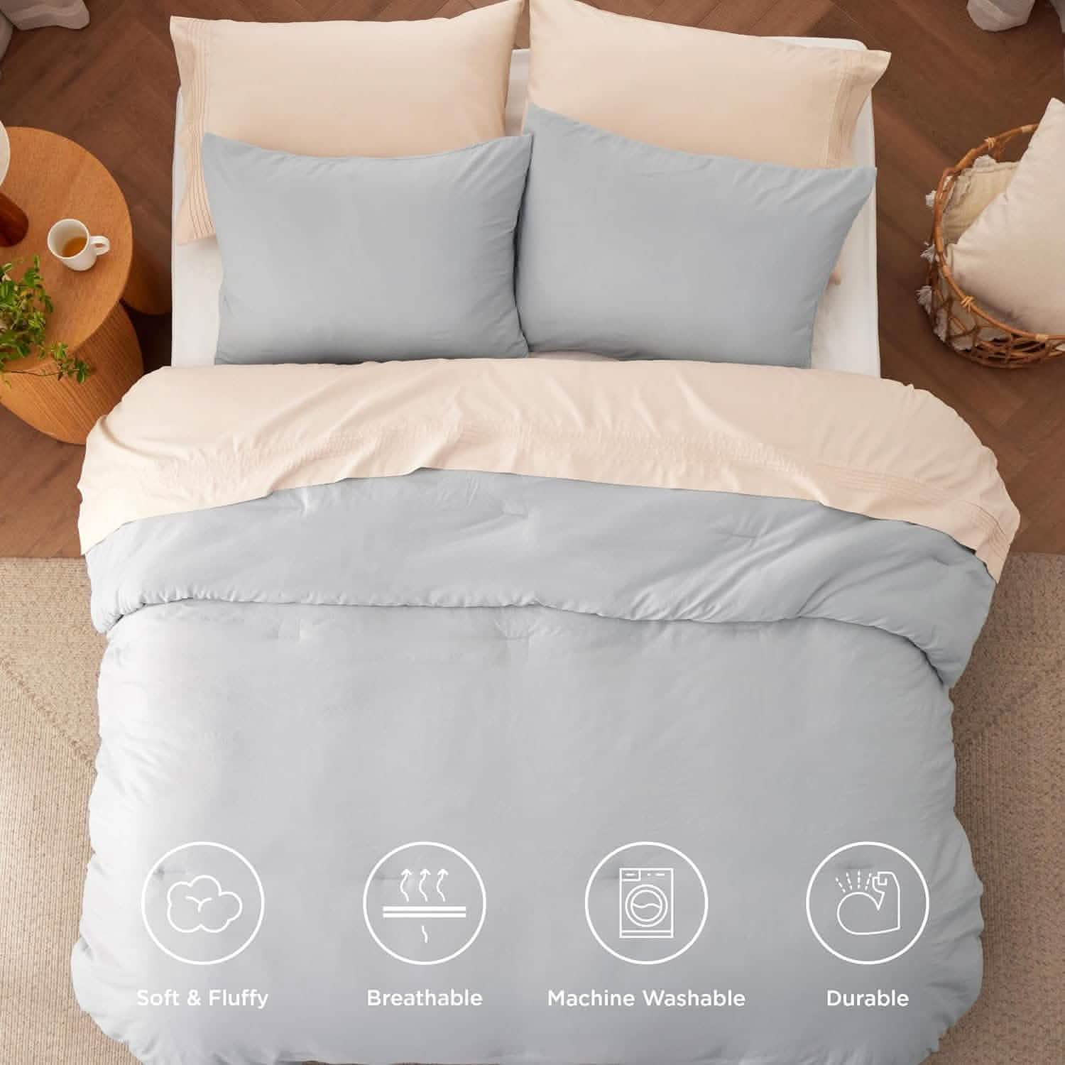 GentleSoft™ Prewashed Plain Comforter Set