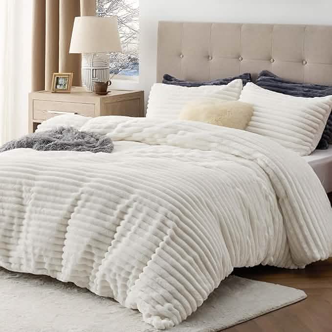 GentleSoft™ Striped Flannel Duvet Cover Set
