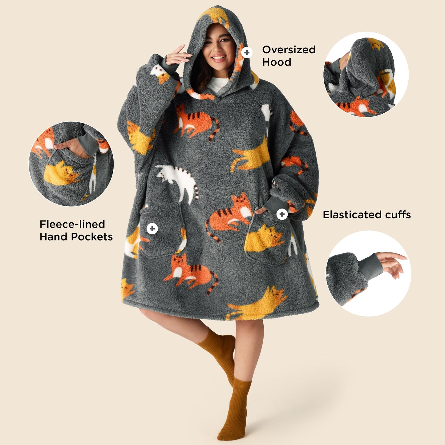 GentleSoft® Shaggy Sherpa Blanket Hoodie