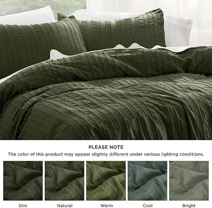 GentleSoft™ Striped Tufted Embroidery Duvet Cover Set