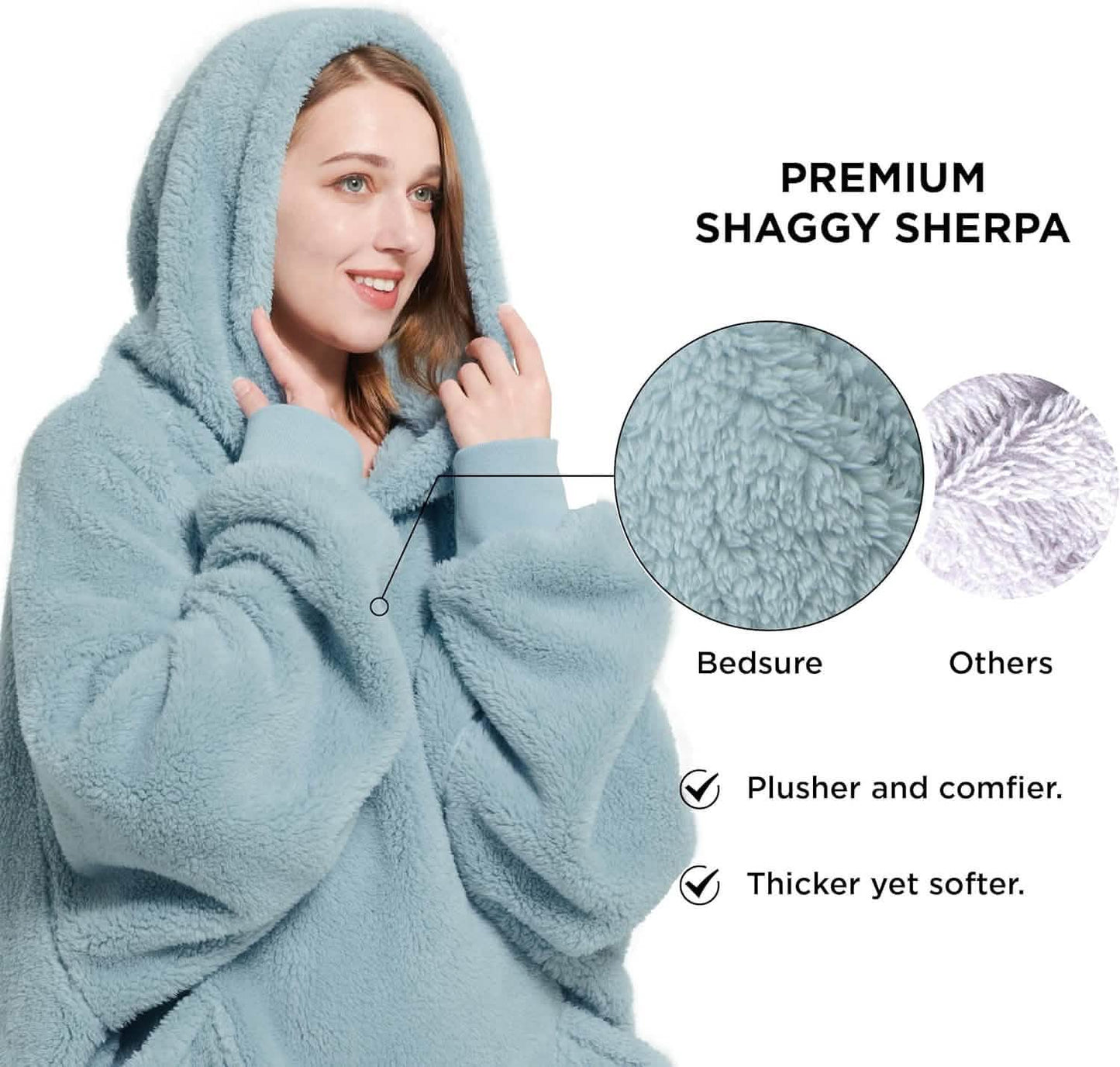 GentleSoft™ Shaggy Sherpa Blanket Hoodie