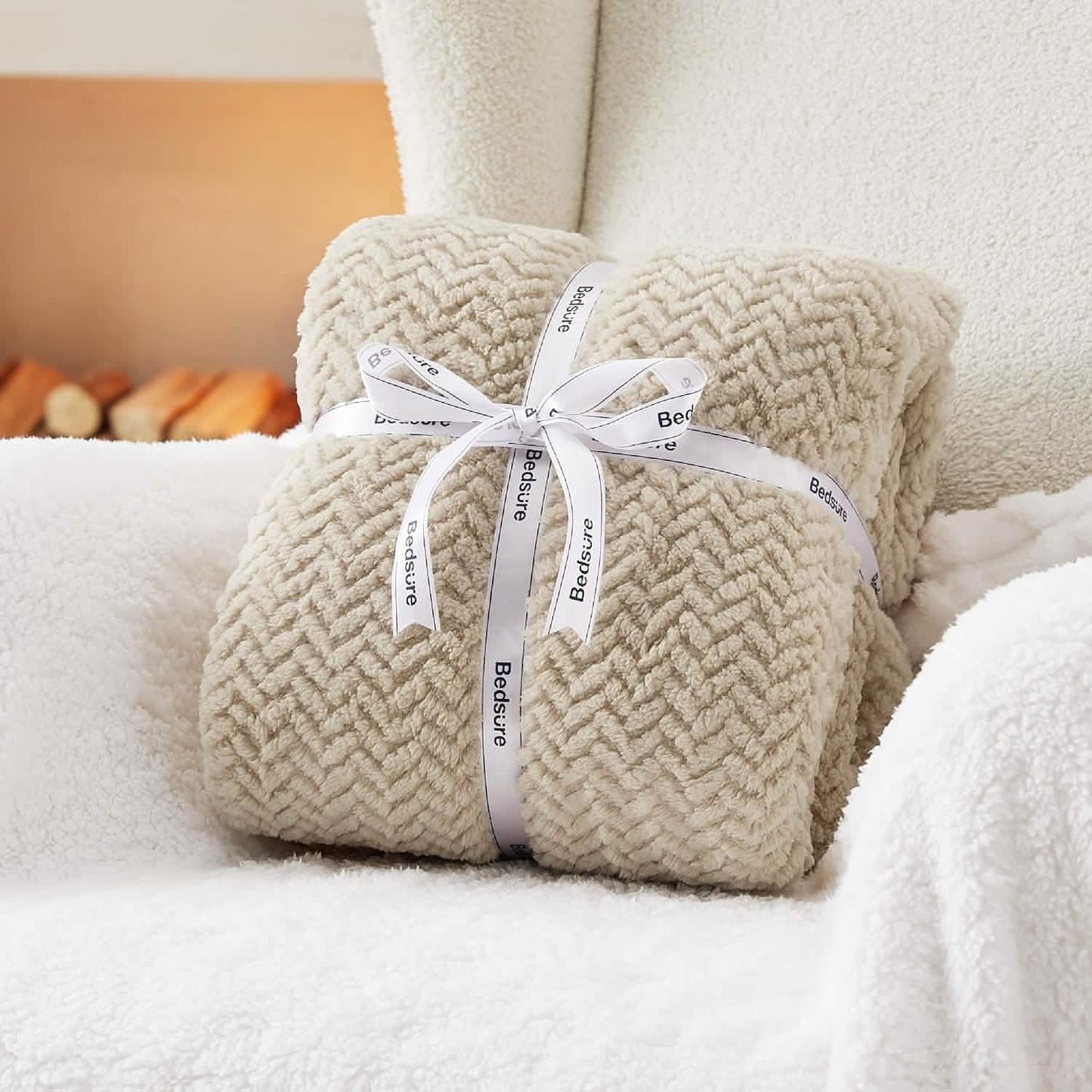 GentleSoft™ Chevron Sherpa Fleece Blanket