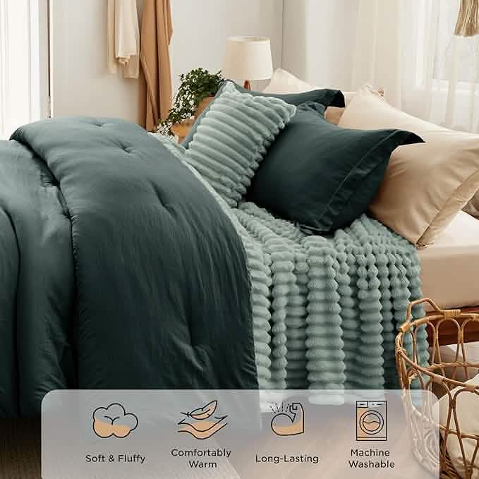 GentleSoft™ Checkered Comforter Set Striped