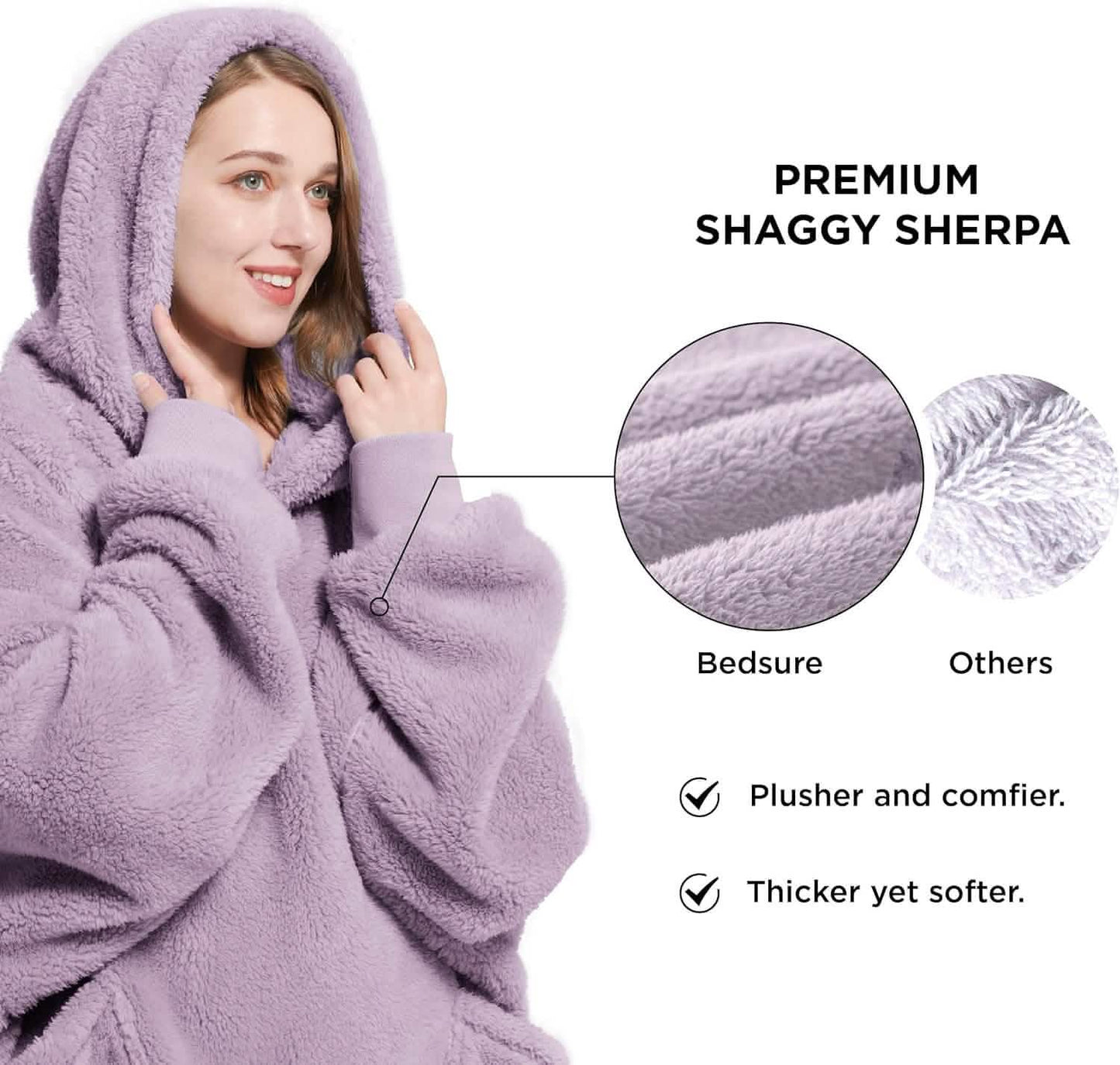 GentleSoft™ Shaggy Sherpa Blanket Hoodie