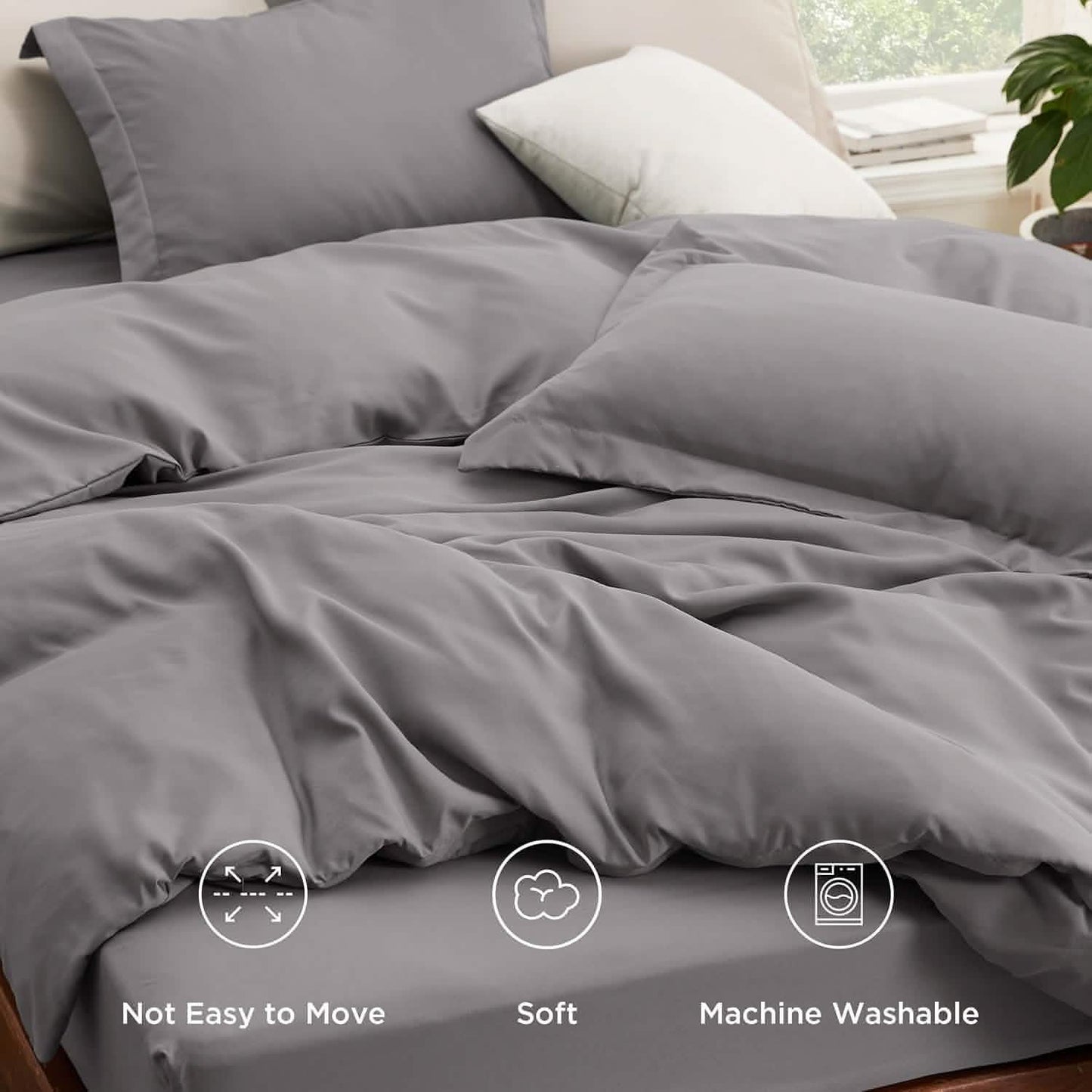 GentleSoft™ Brushed Microfiber Duvet Cover Sets With Fitted Sheet