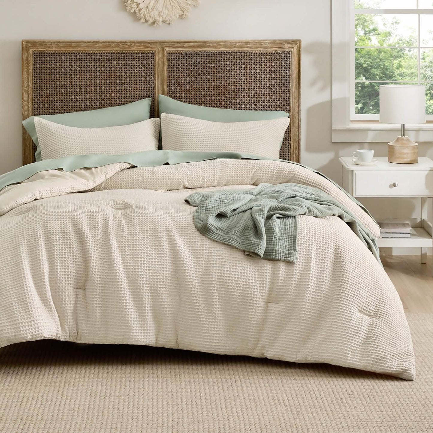 GentleSoft™ Cotton Waffle Weave Comforter Set