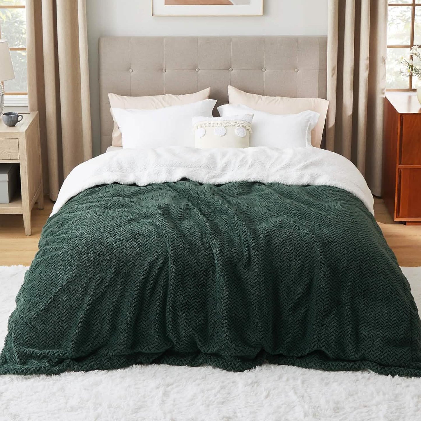 GentleSoft™ Chevron Sherpa Fleece Blanket