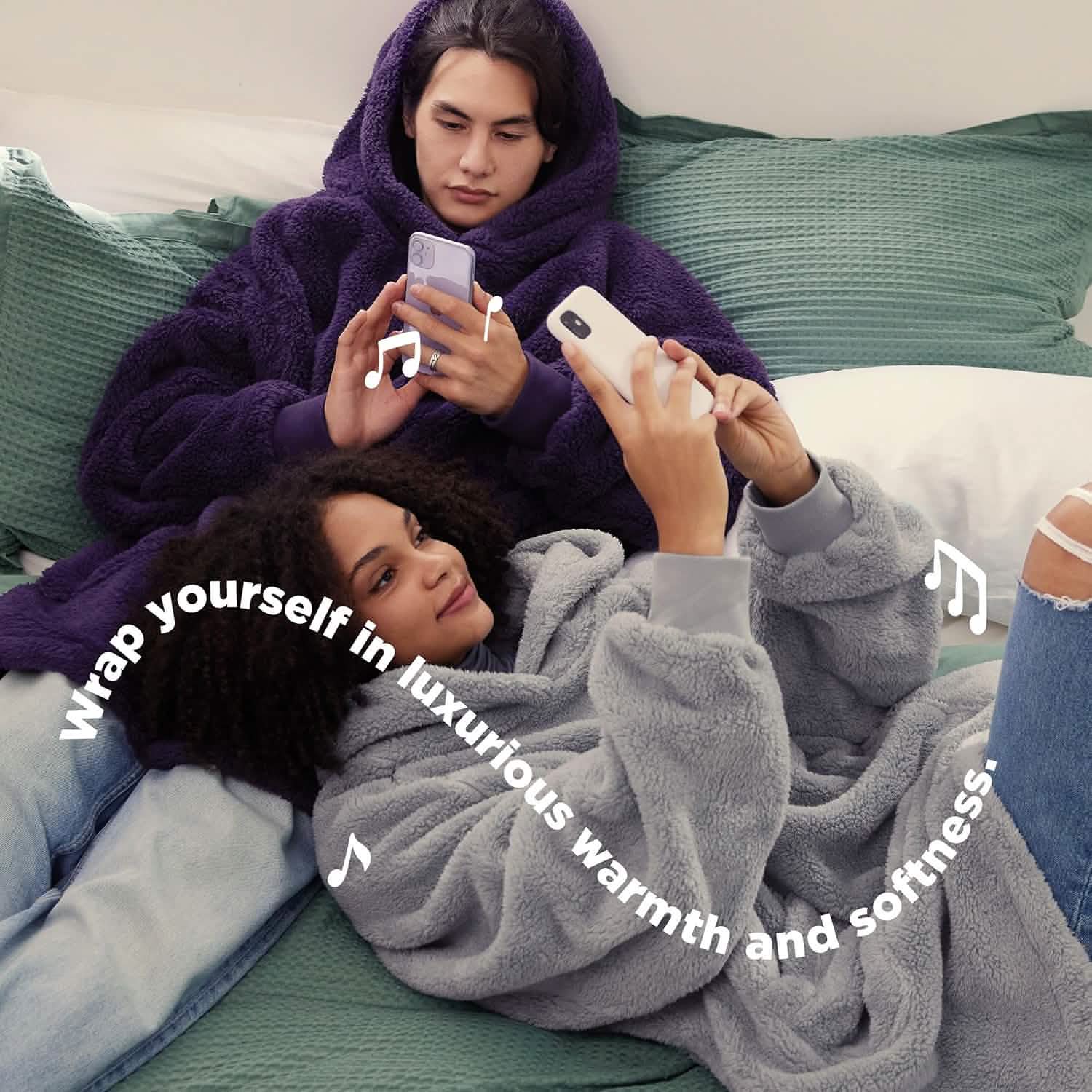 GentleSoft™ Shaggy Sherpa Blanket Hoodie