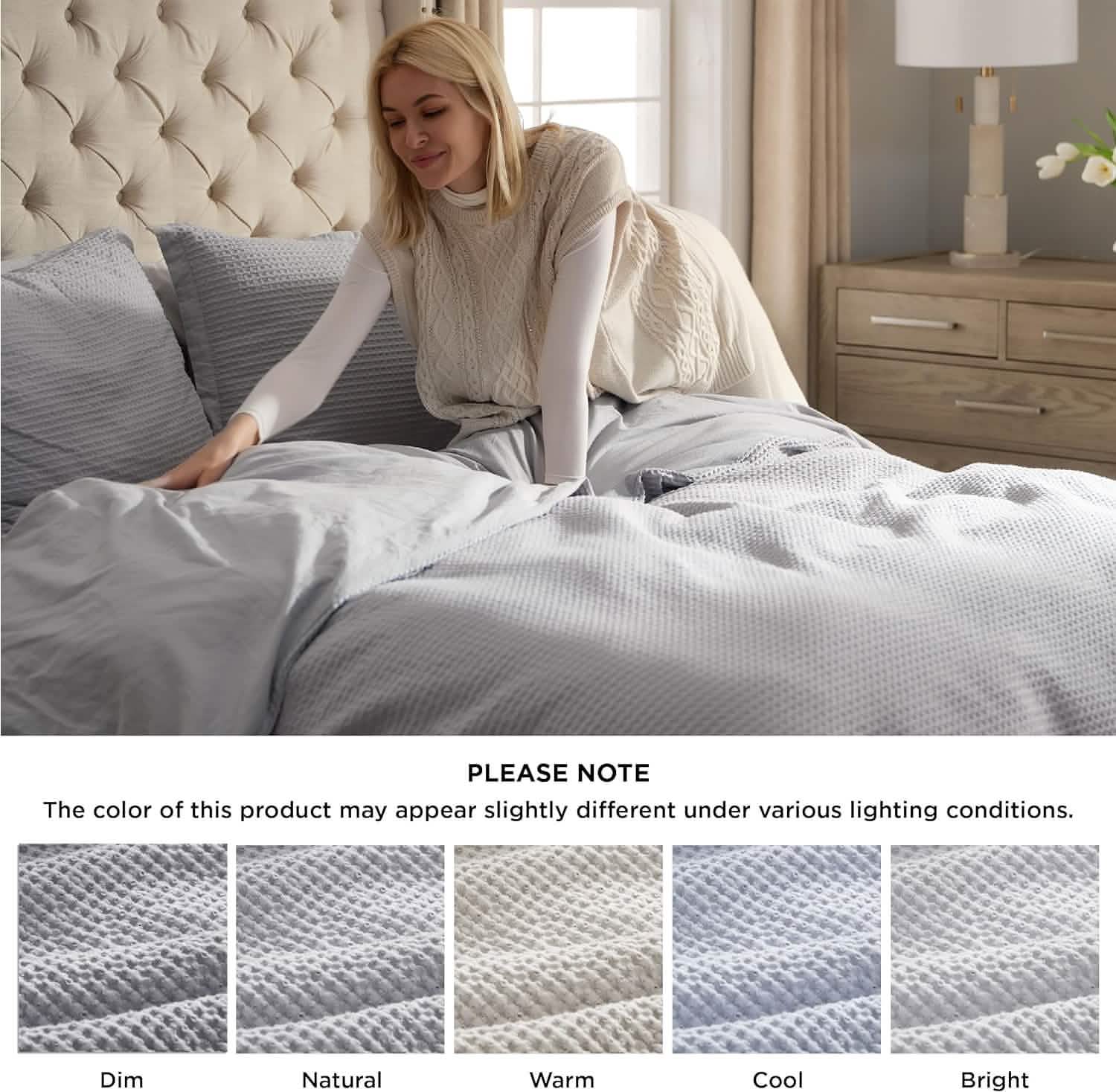 GentleSoft™ Cotton Waffle Weave Duvet Cover Set
