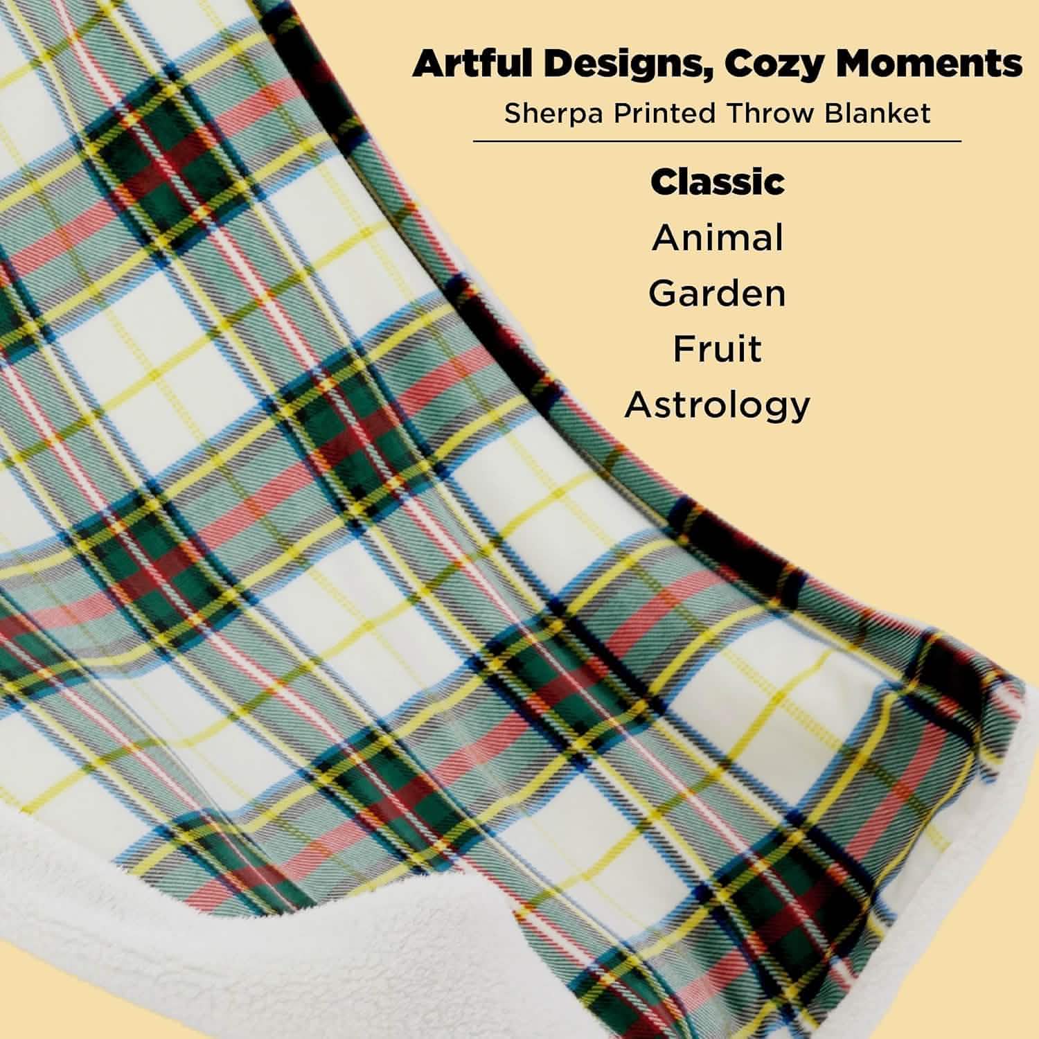 GentleSoft™ Printed Throw Sherpa Blanket christmas Red