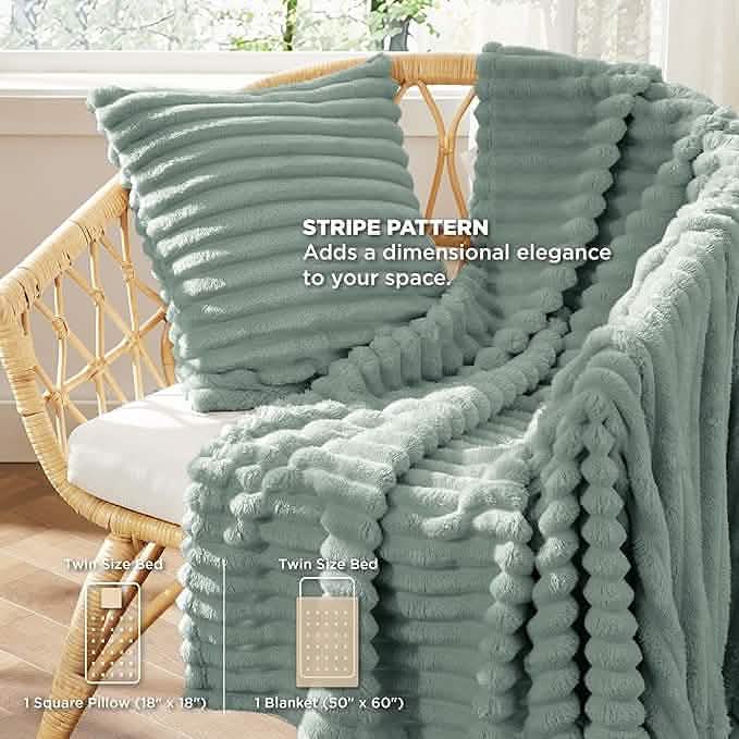 GentleSoft™ Checkered Comforter Set Striped