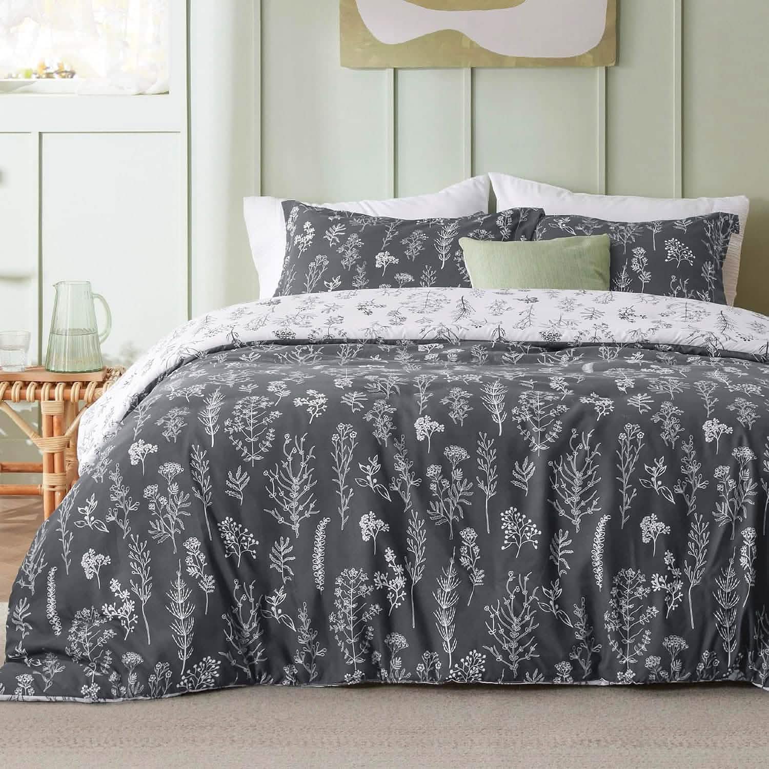 GentleSoft™ Reversible Floral Print Duvet Cover Set