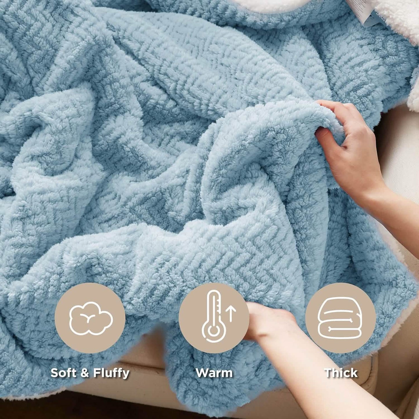GentleSoft™ Chevron Sherpa Fleece Blanket