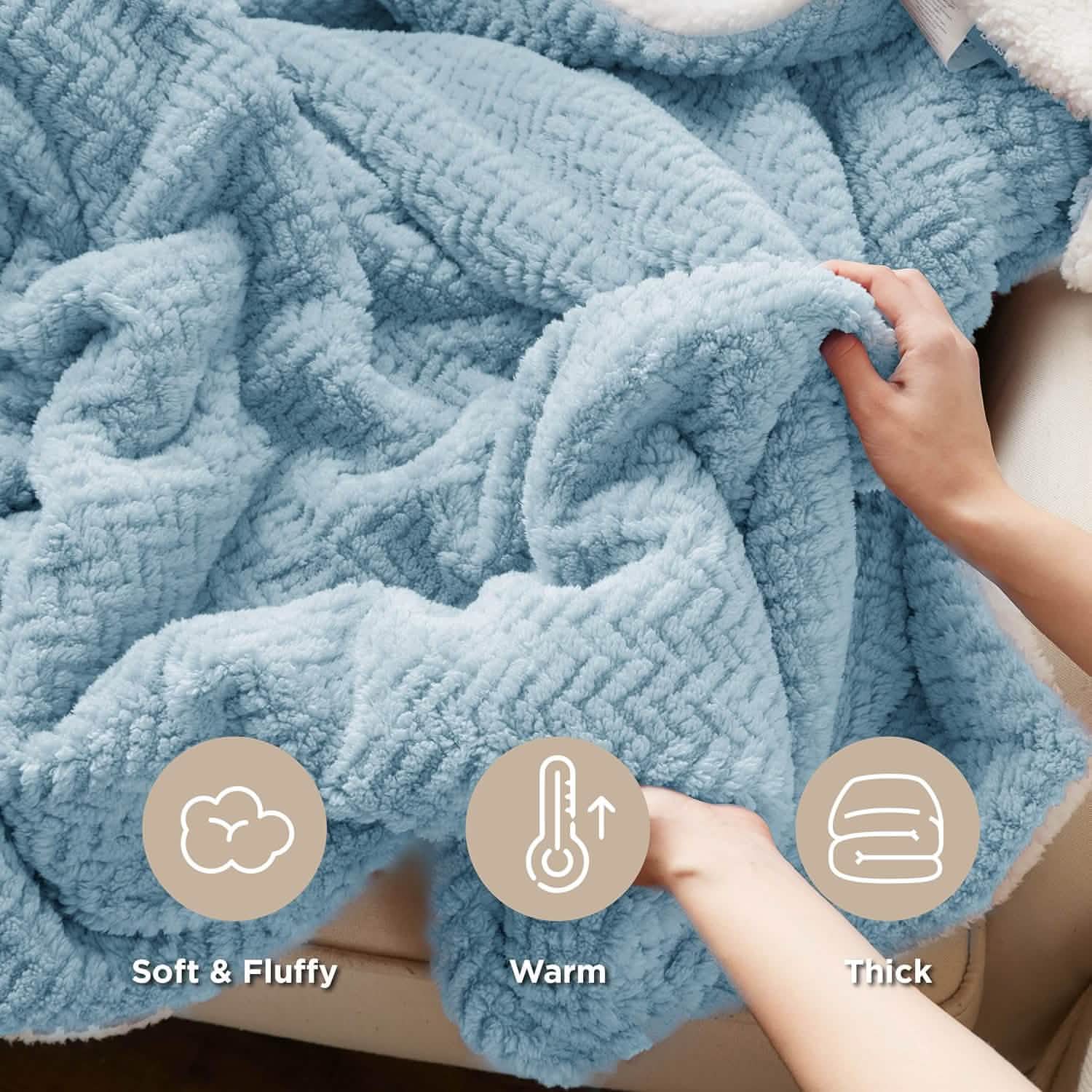 GentleSoft™ Chevron Sherpa Fleece Blanket