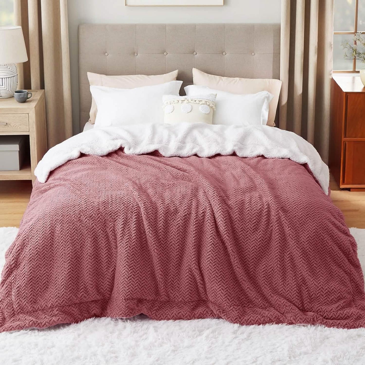 GentleSoft™ Chevron Sherpa Fleece Blanket