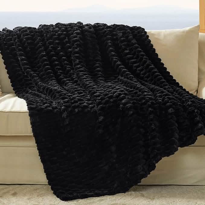 GentleSoft™ Textured Bubble Flannel Fleece Blanket