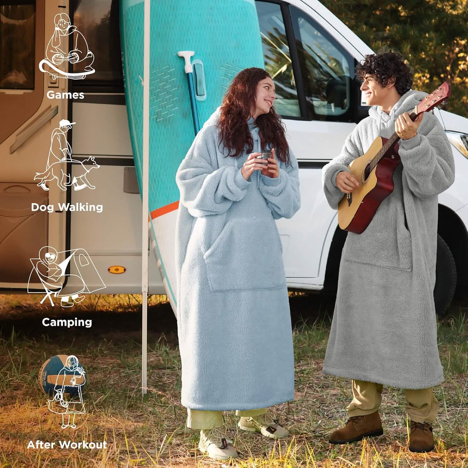 GentleSoft™ Ultra Soft Long Shaggy Sherpa Hooded Blanket