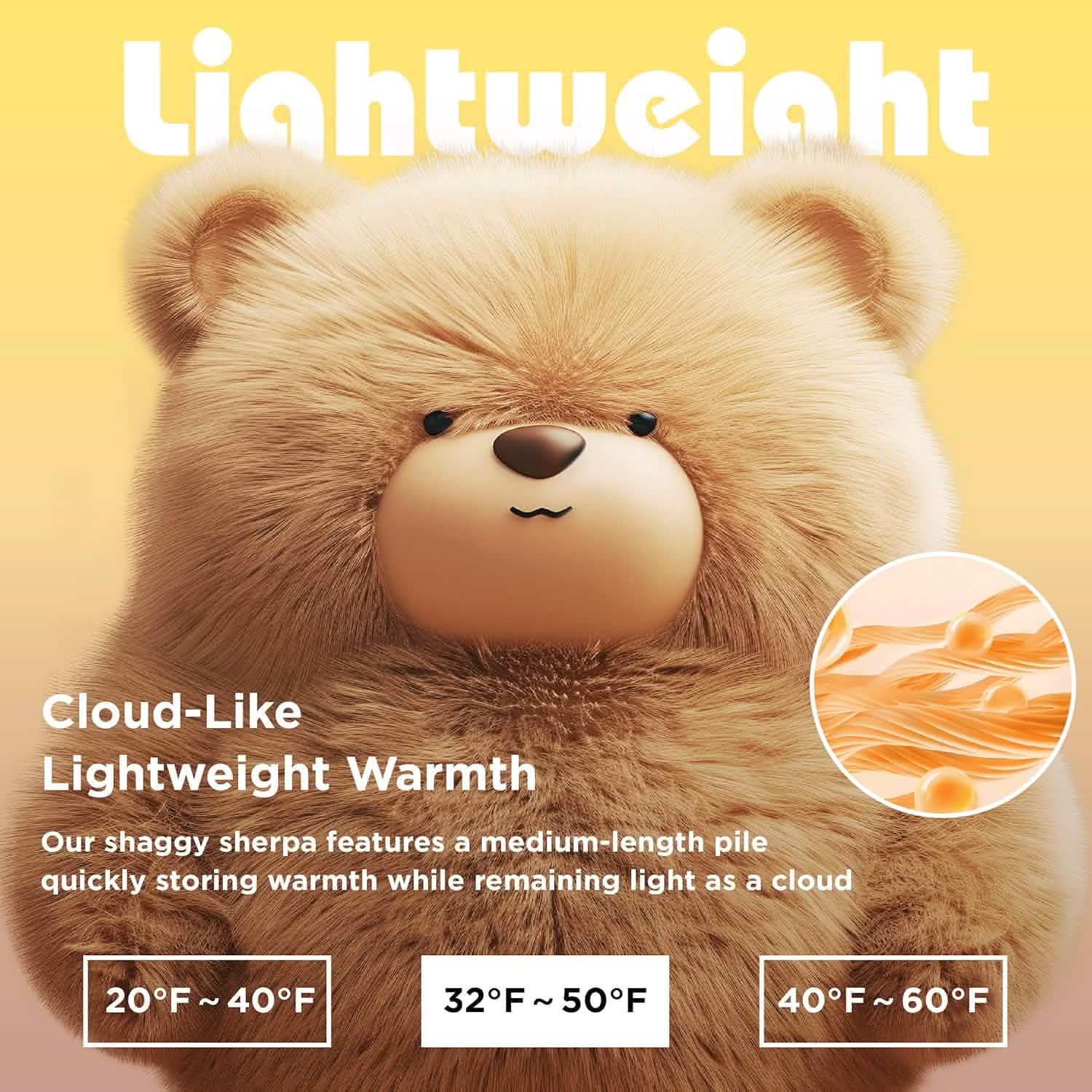 GentleSoft™ Ultra Soft Long Shaggy Sherpa Hooded Blanket