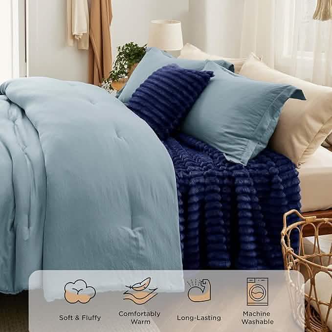 GentleSoft™ Checkered Comforter Set Striped