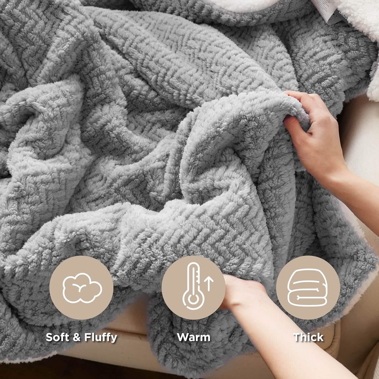 GentleSoft™ Chevron Sherpa Fleece Blanket