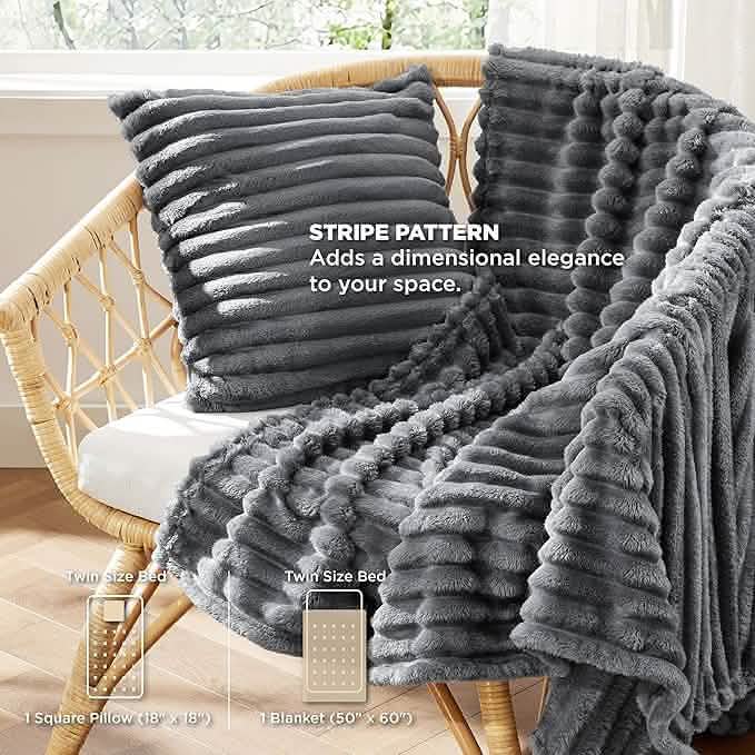 GentleSoft™ Checkered Comforter Set Striped