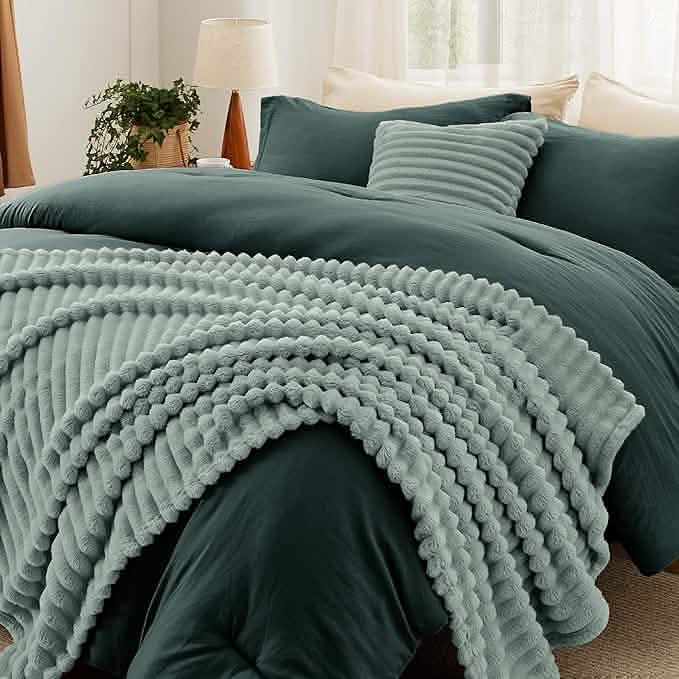 GentleSoft™ Checkered Comforter Set Striped