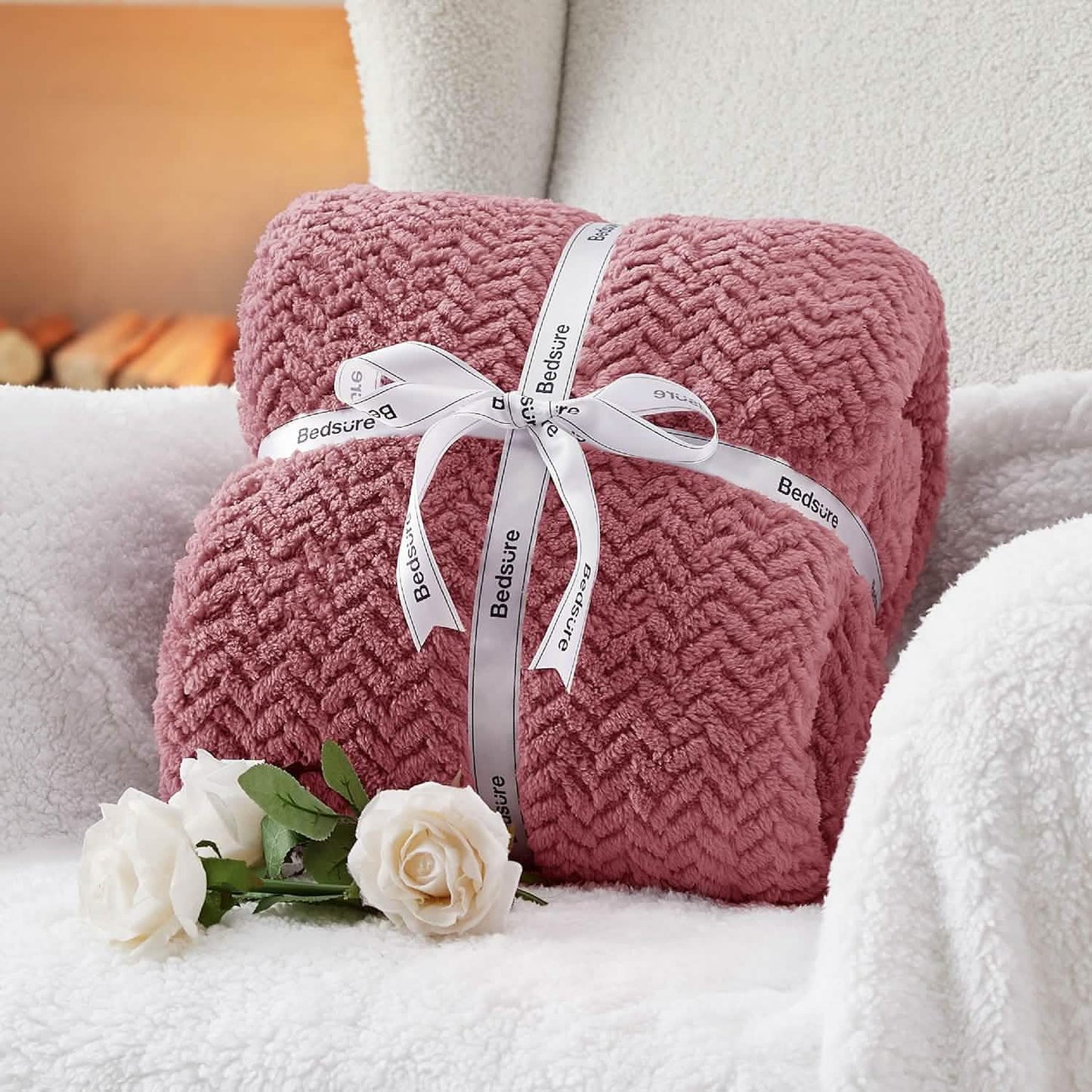 GentleSoft™ Chevron Sherpa Fleece Blanket