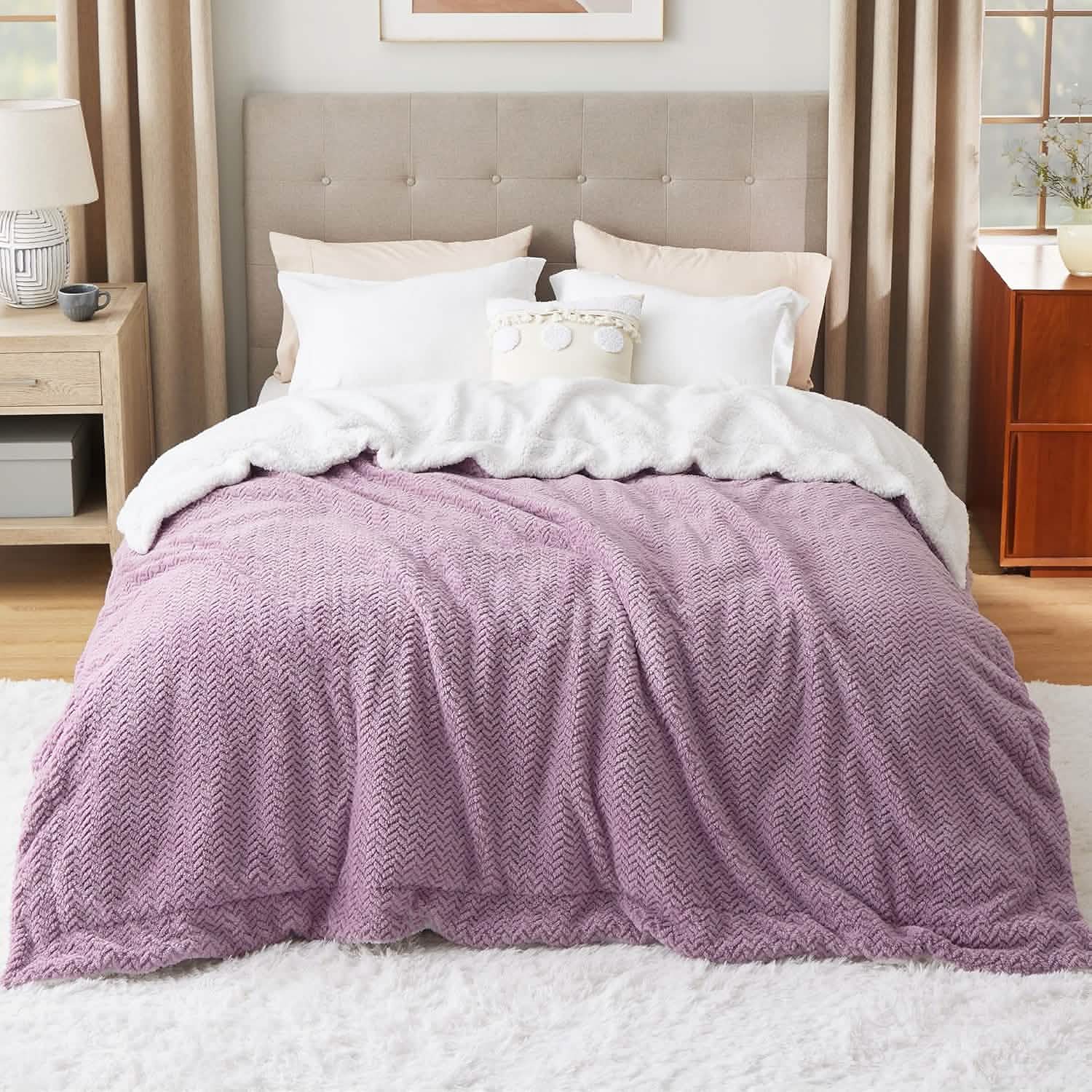 GentleSoft™ Chevron Sherpa Fleece Blanket