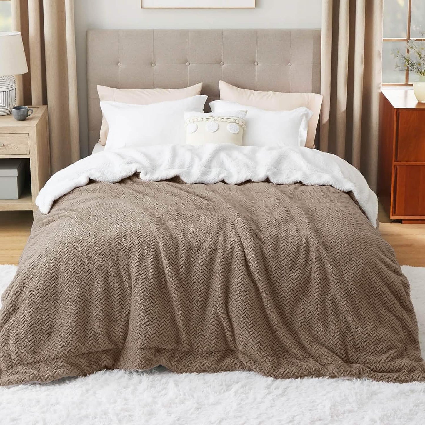 GentleSoft™ Chevron Sherpa Fleece Blanket