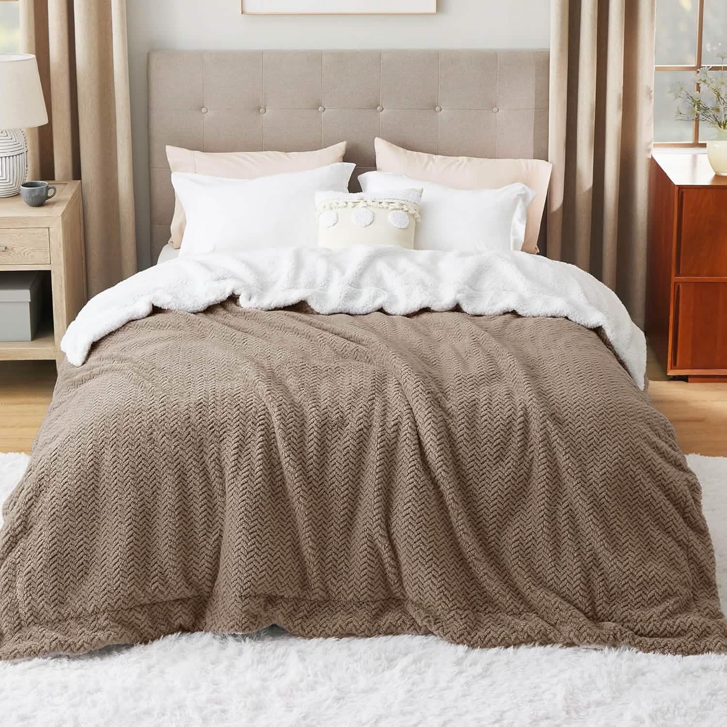 GentleSoft™ Chevron Sherpa Fleece Blanket