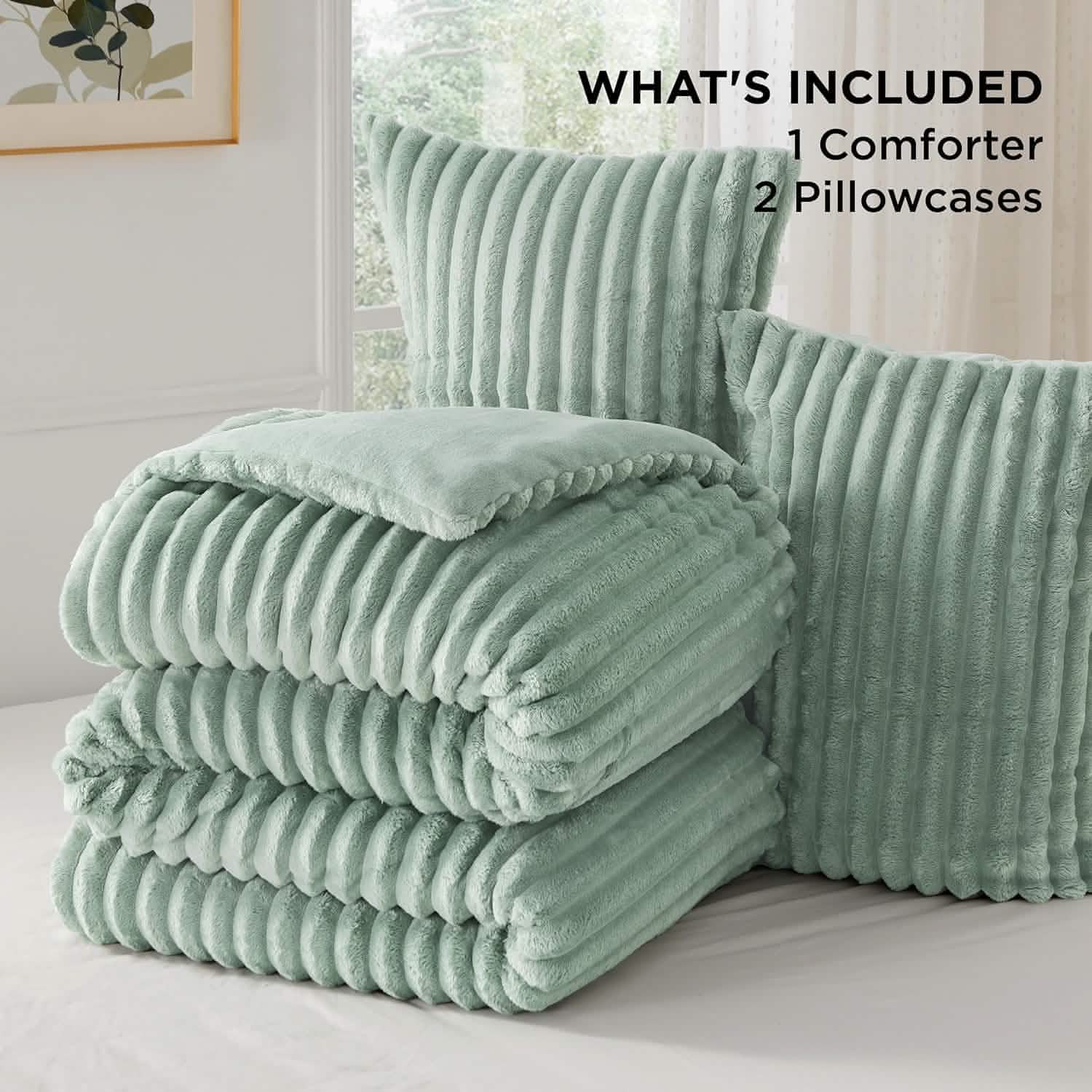 GentleSoft™ Striped Flannel Comforter Set