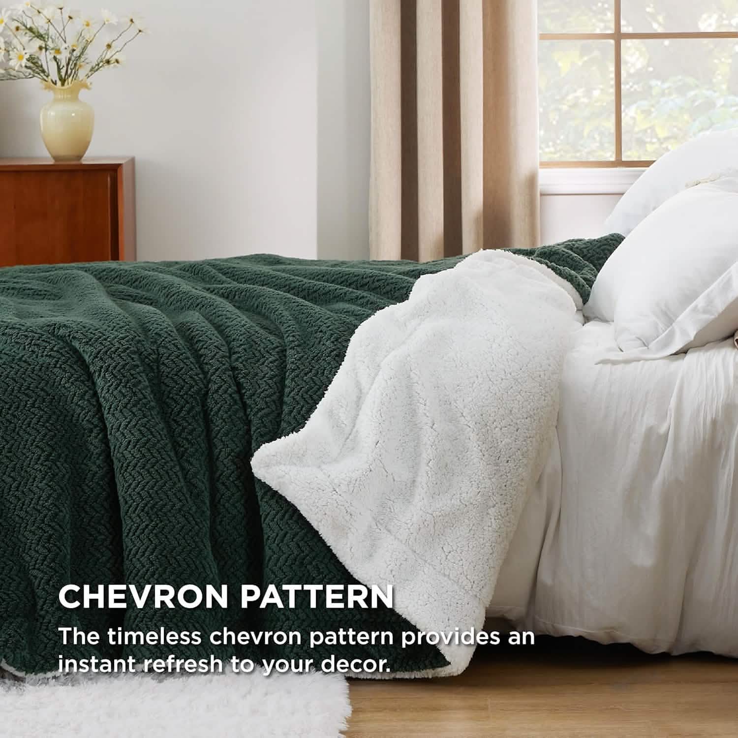 GentleSoft™ Chevron Sherpa Fleece Blanket