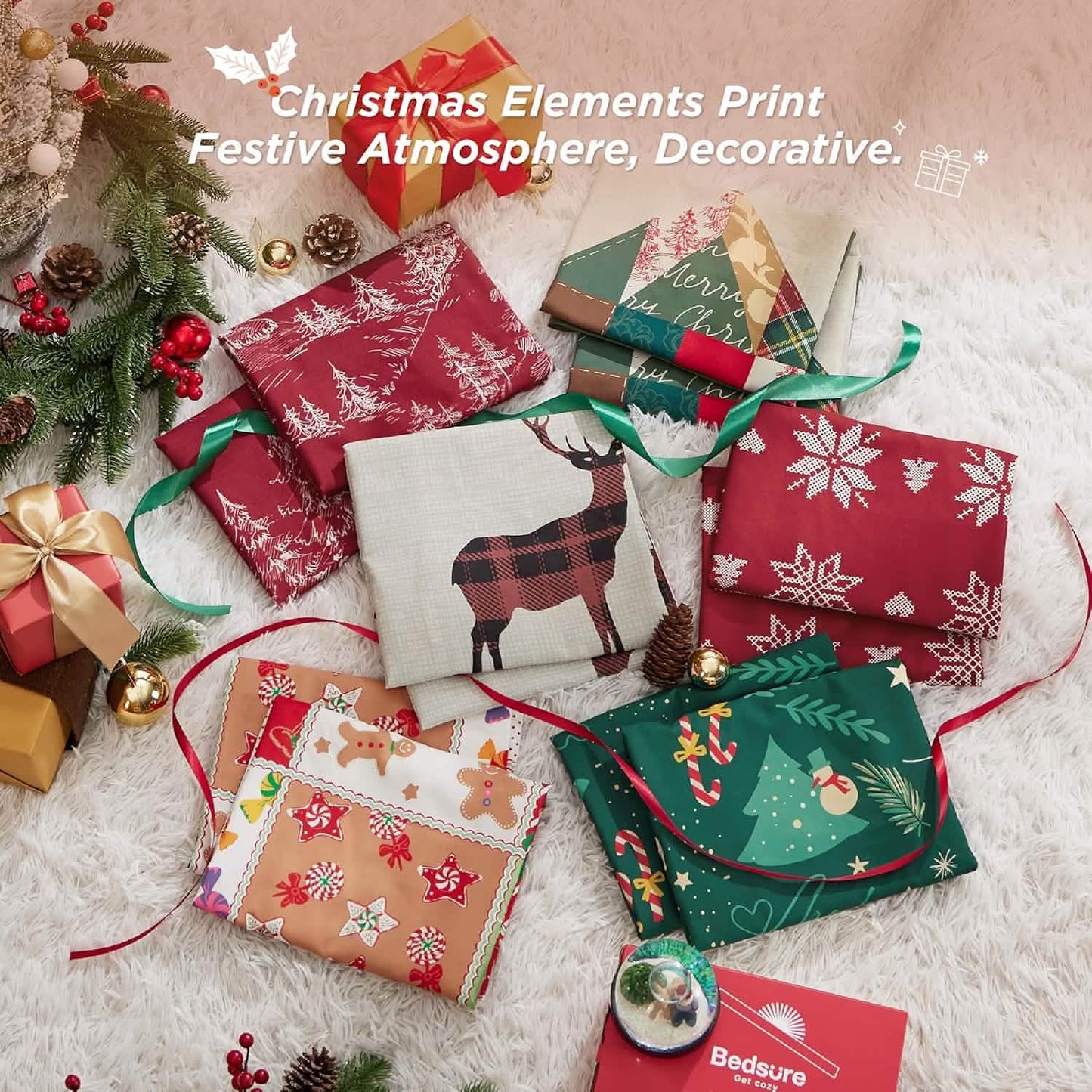 GentleSoft™ Christmas Plaid Comforter Set Reindeer