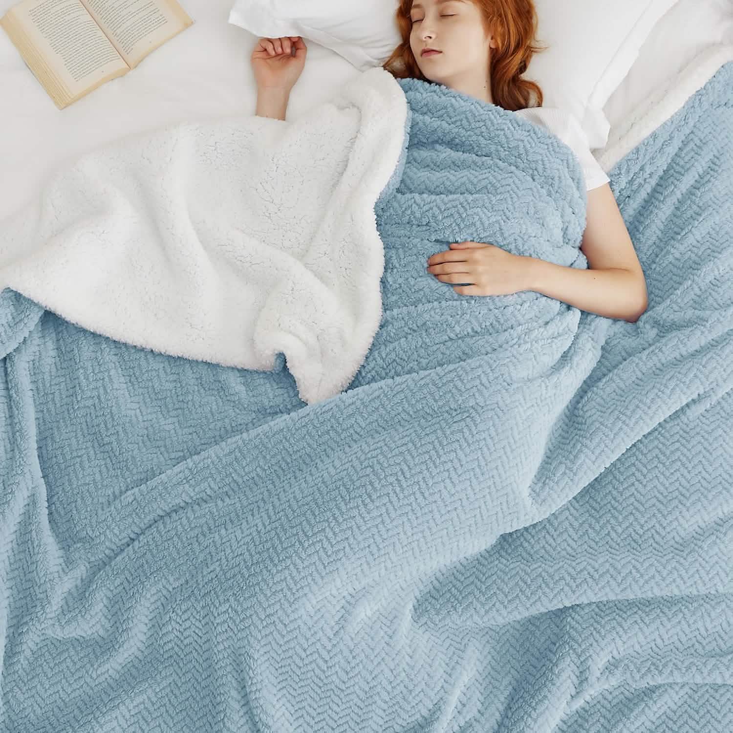 GentleSoft™ Chevron Sherpa Fleece Blanket