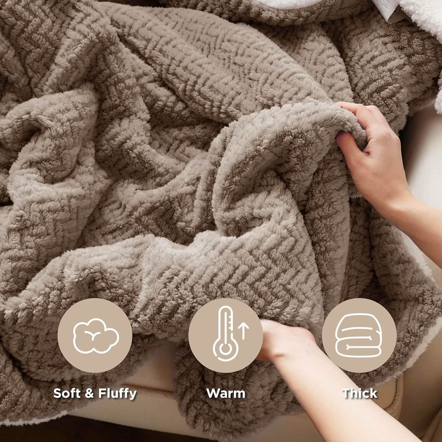 GentleSoft™ Chevron Sherpa Fleece Blanket
