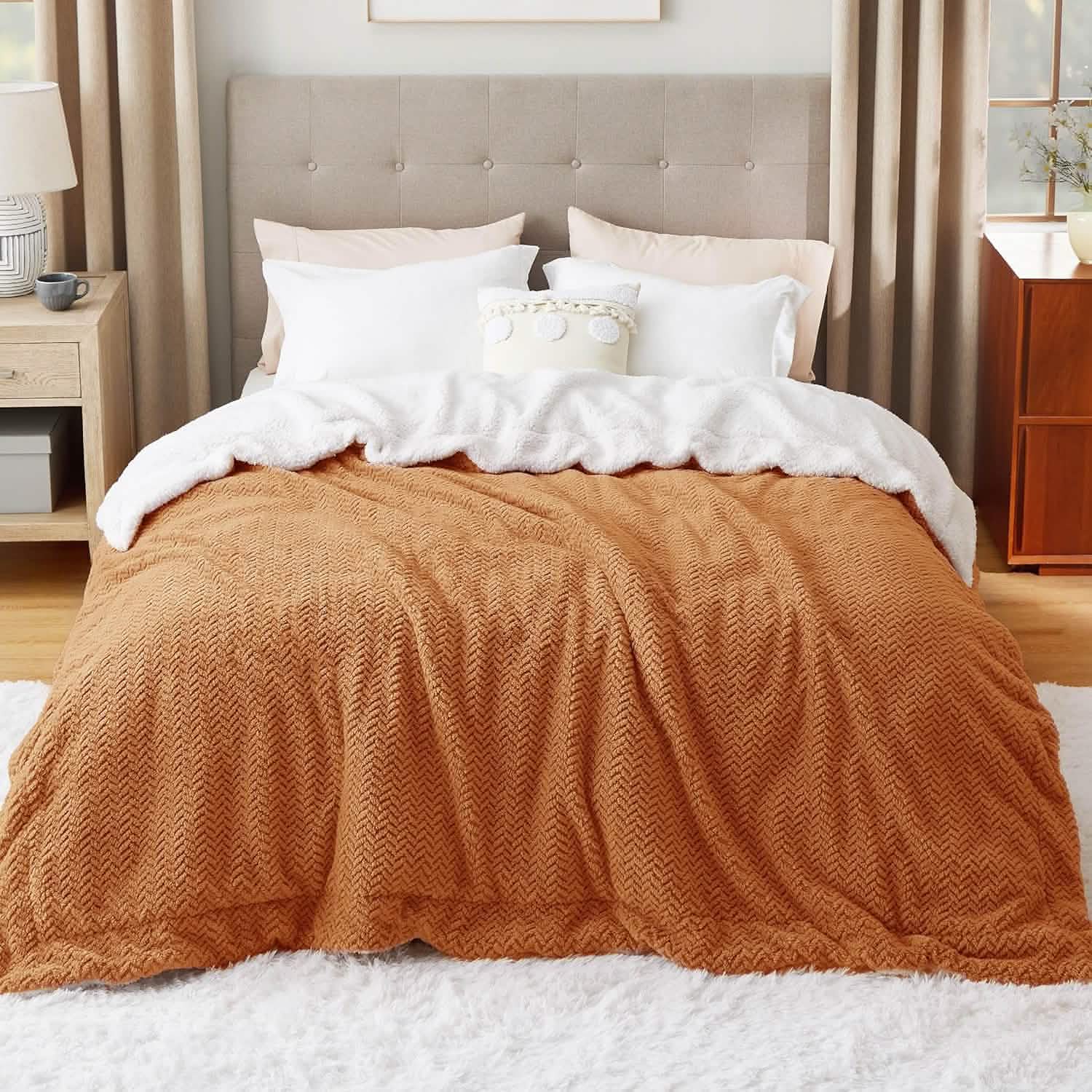 GentleSoft™ Chevron Sherpa Fleece Blanket