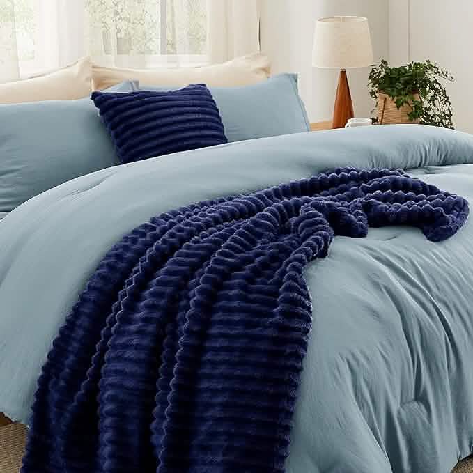 GentleSoft™ Checkered Comforter Set Striped