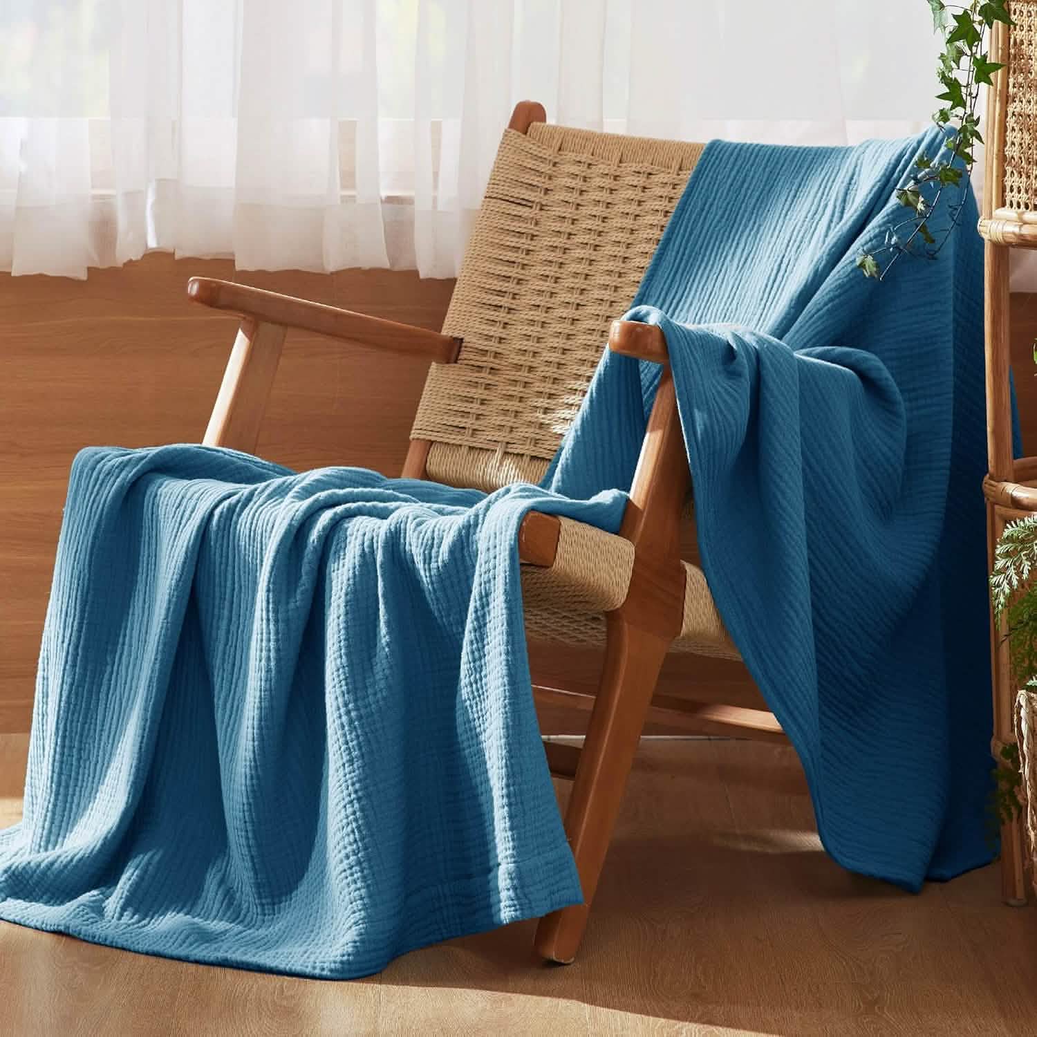 GentleSoft™ 100% Cotton Gauze Spring Throw Blanket