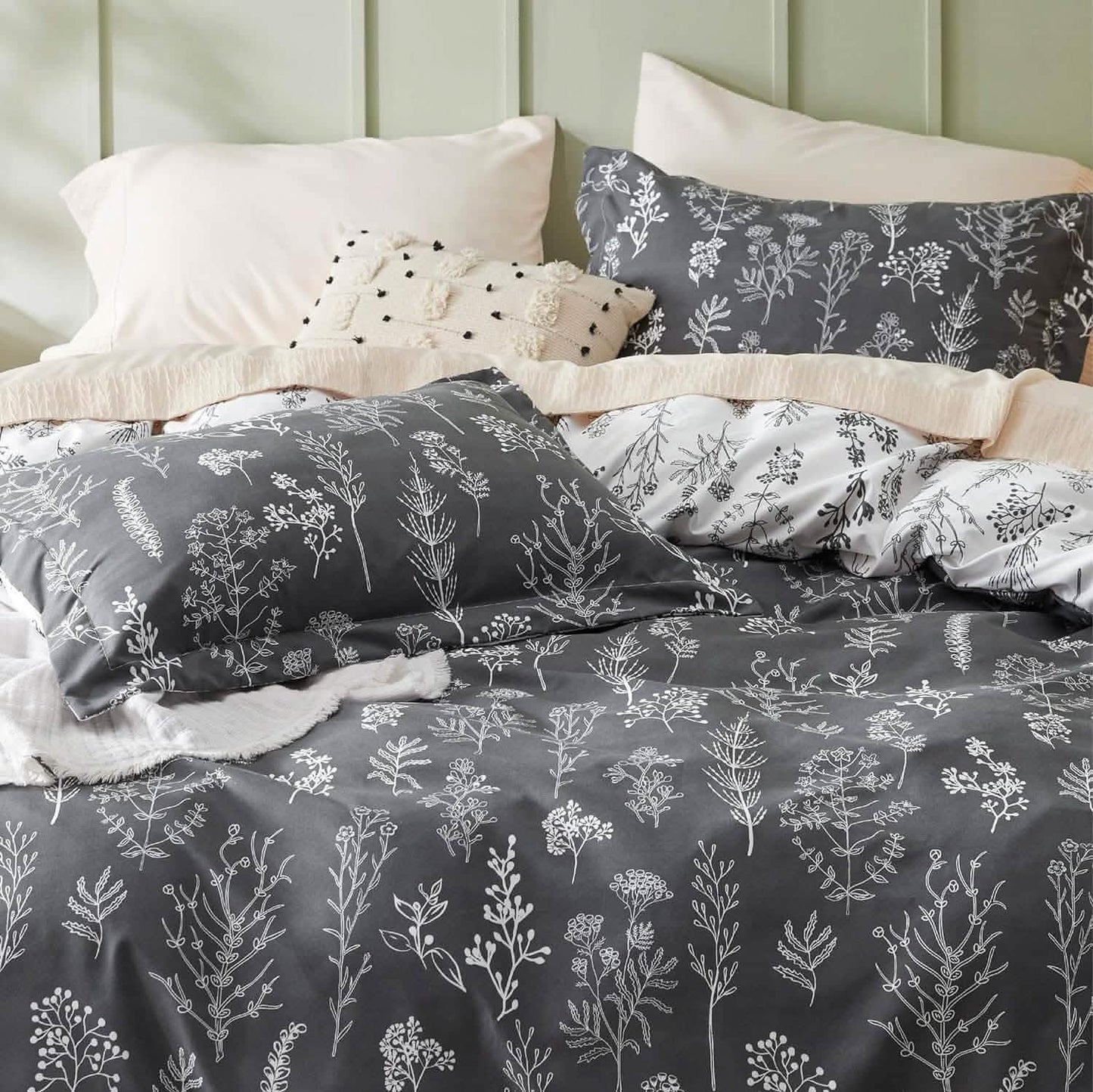GentleSoft™ Reversible Floral Print Duvet Cover Set