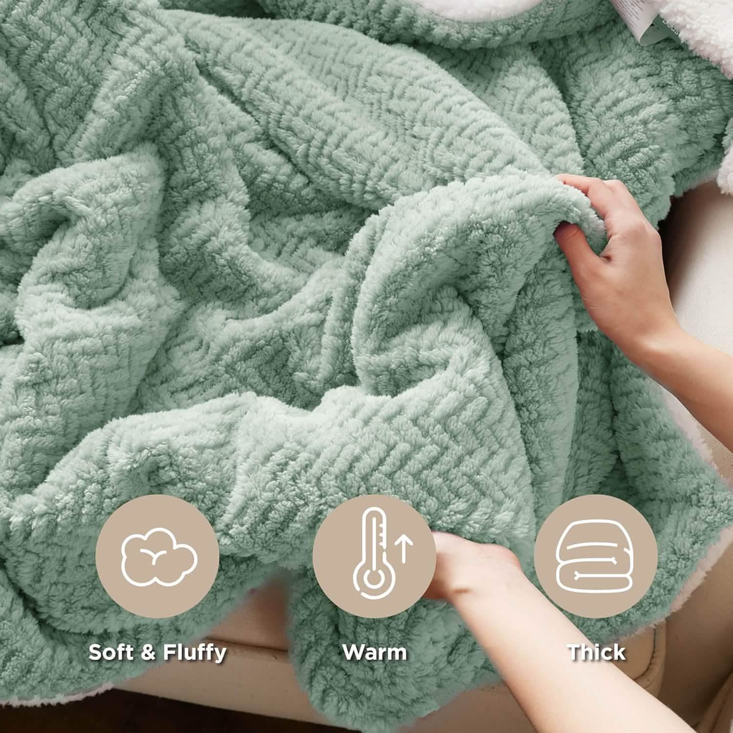 GentleSoft™ Chevron Sherpa Fleece Blanket
