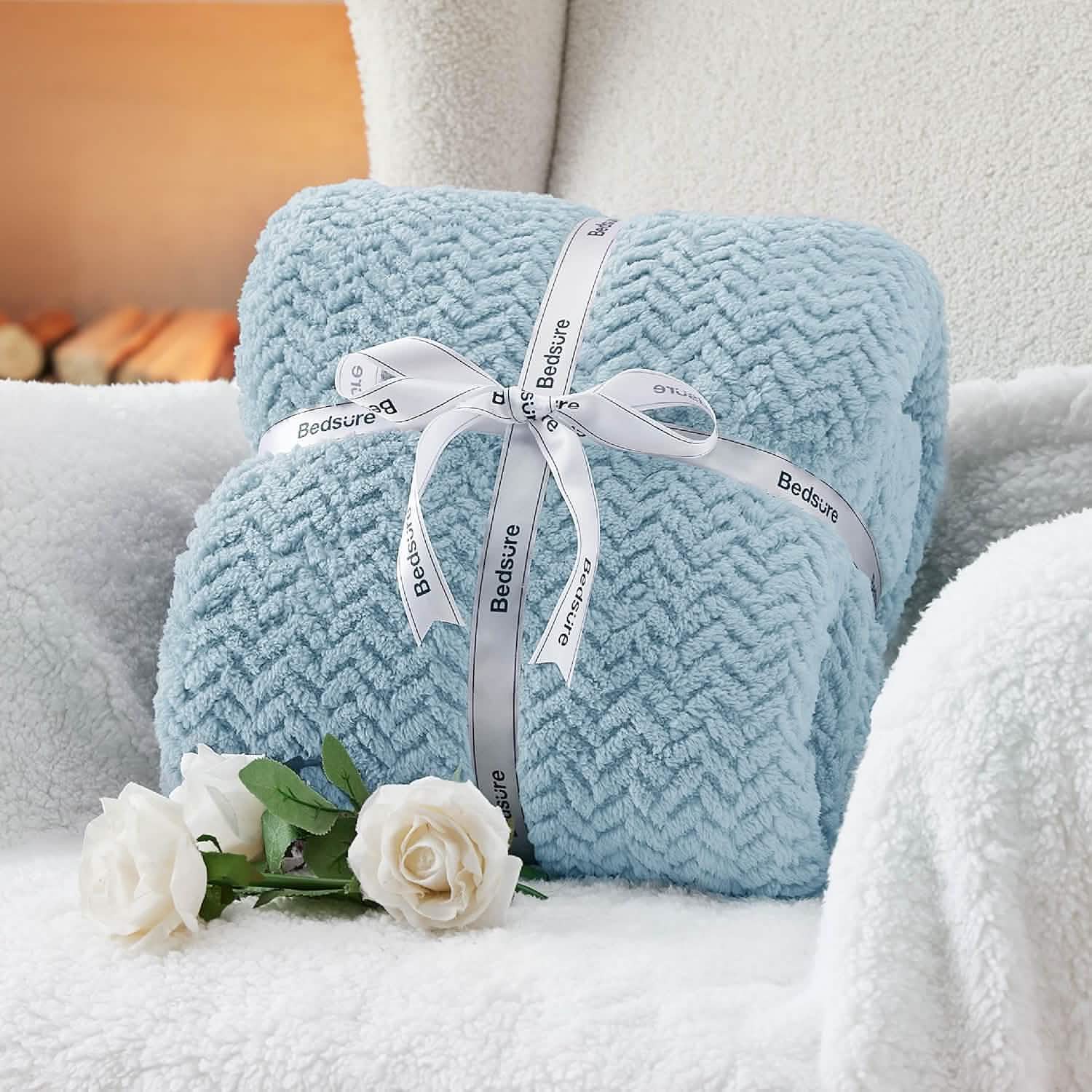 GentleSoft™ Chevron Sherpa Fleece Blanket