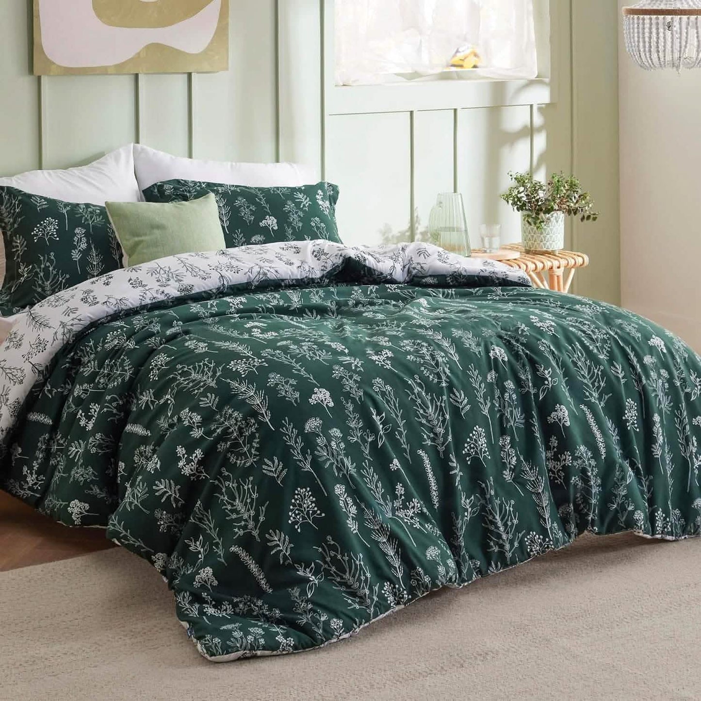 GentleSoft™ Reversible Floral Print Duvet Cover Set